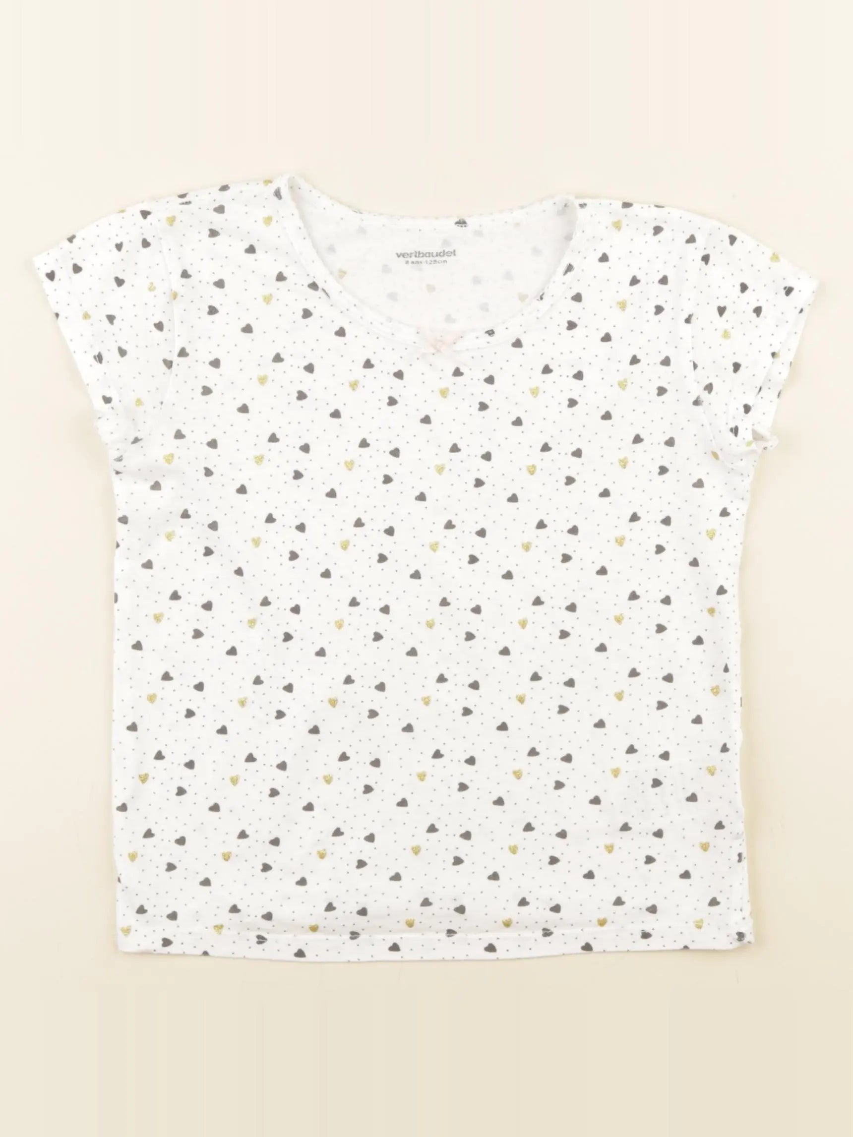 Vertbaudet - maillot de corps blanc, or - 8 ans