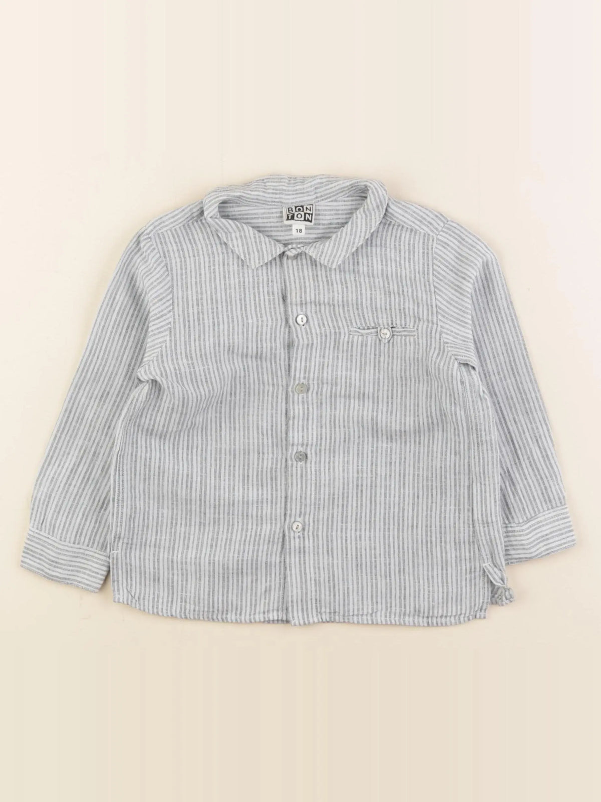 Bonton - chemise bleu - 18 mois