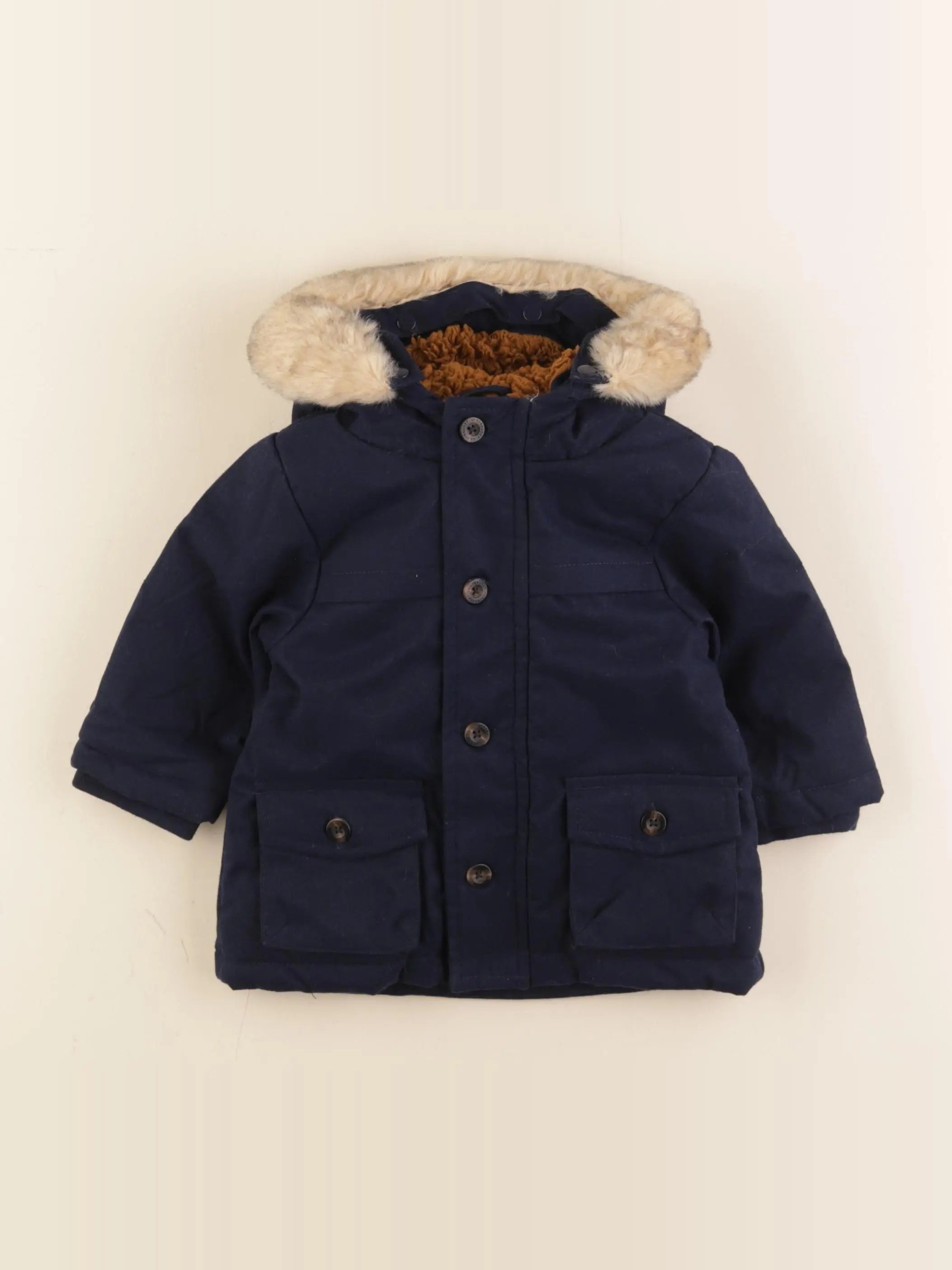 Vertbaudet - manteau bleu - 6 mois