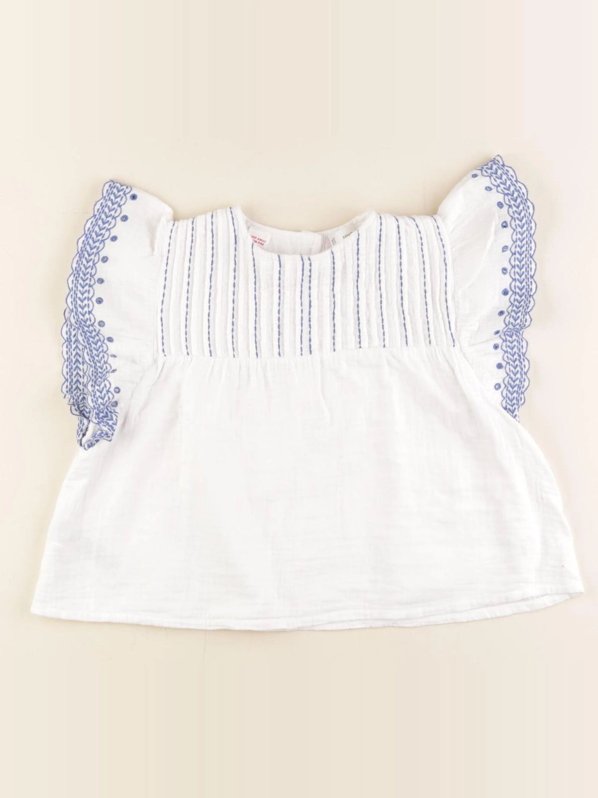 Mango - blouse blanc, bleu - 4/5 ans