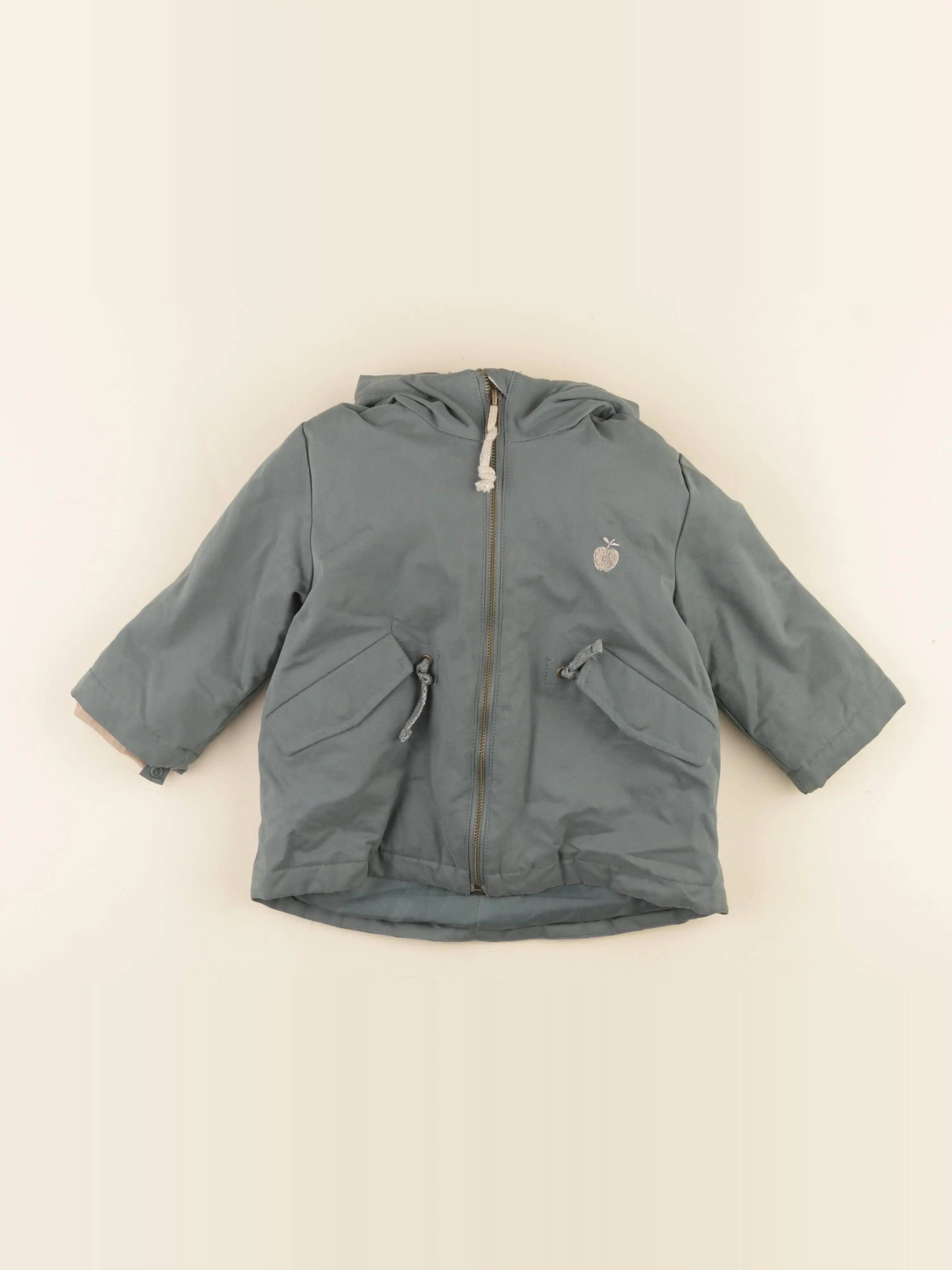 Vertbaudet - manteau doublure amovible vert - 3 ans