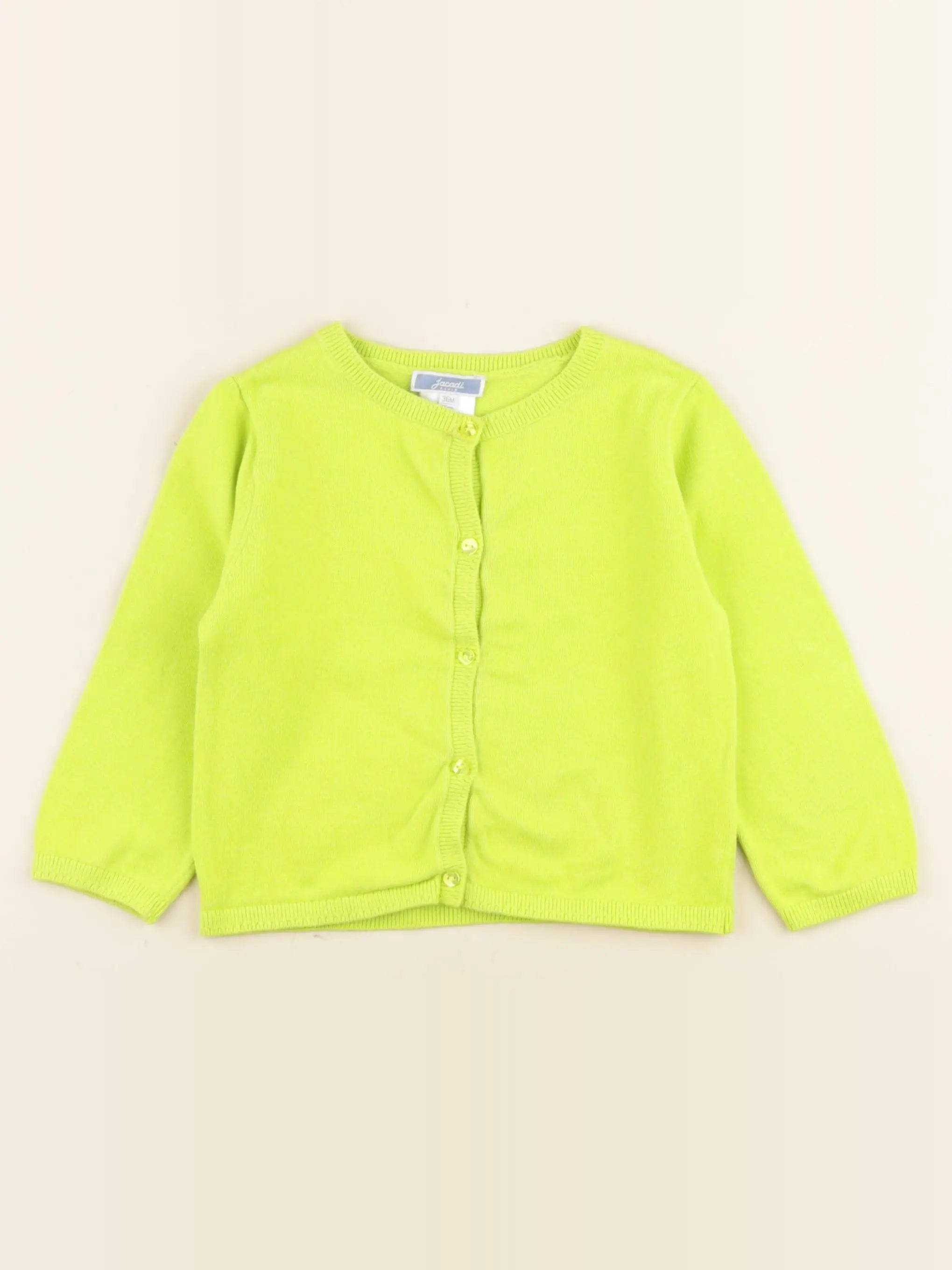 Jacadi - gilet vert fluo - 36 mois