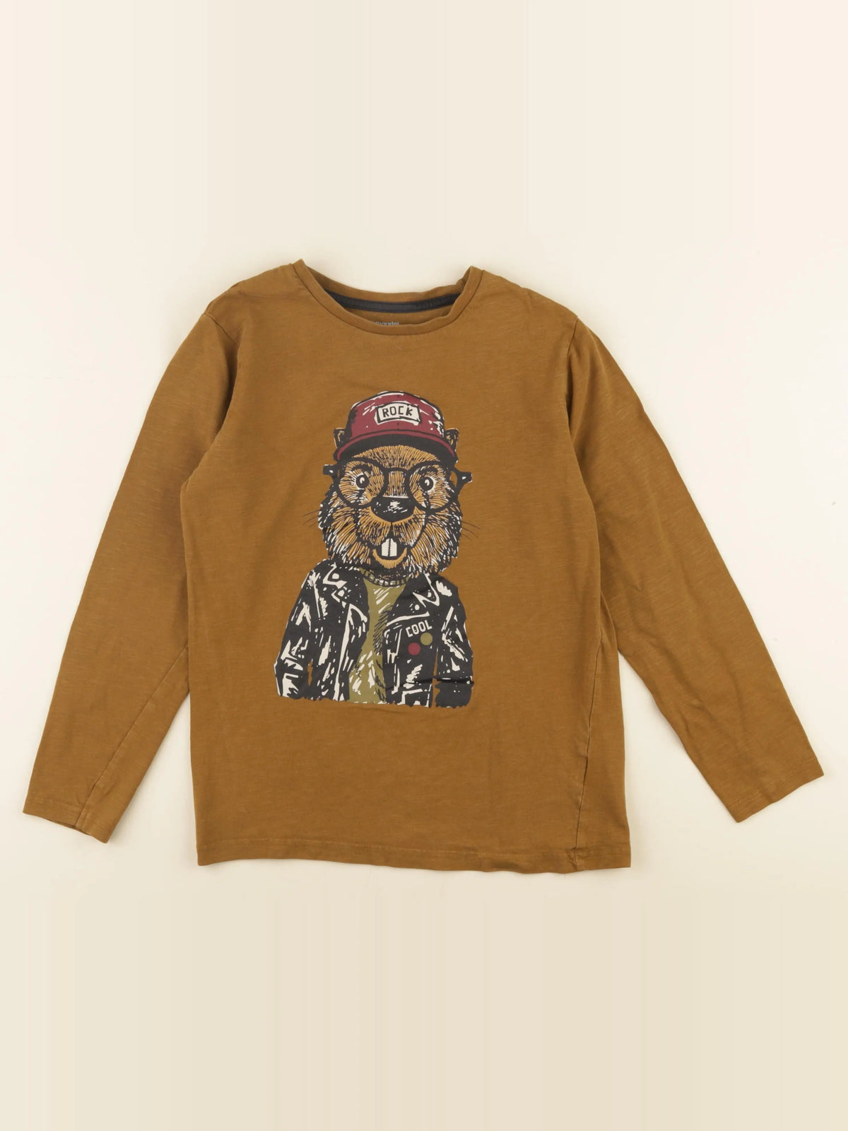 Vertbaudet - tee-shirt marron - 12 ans