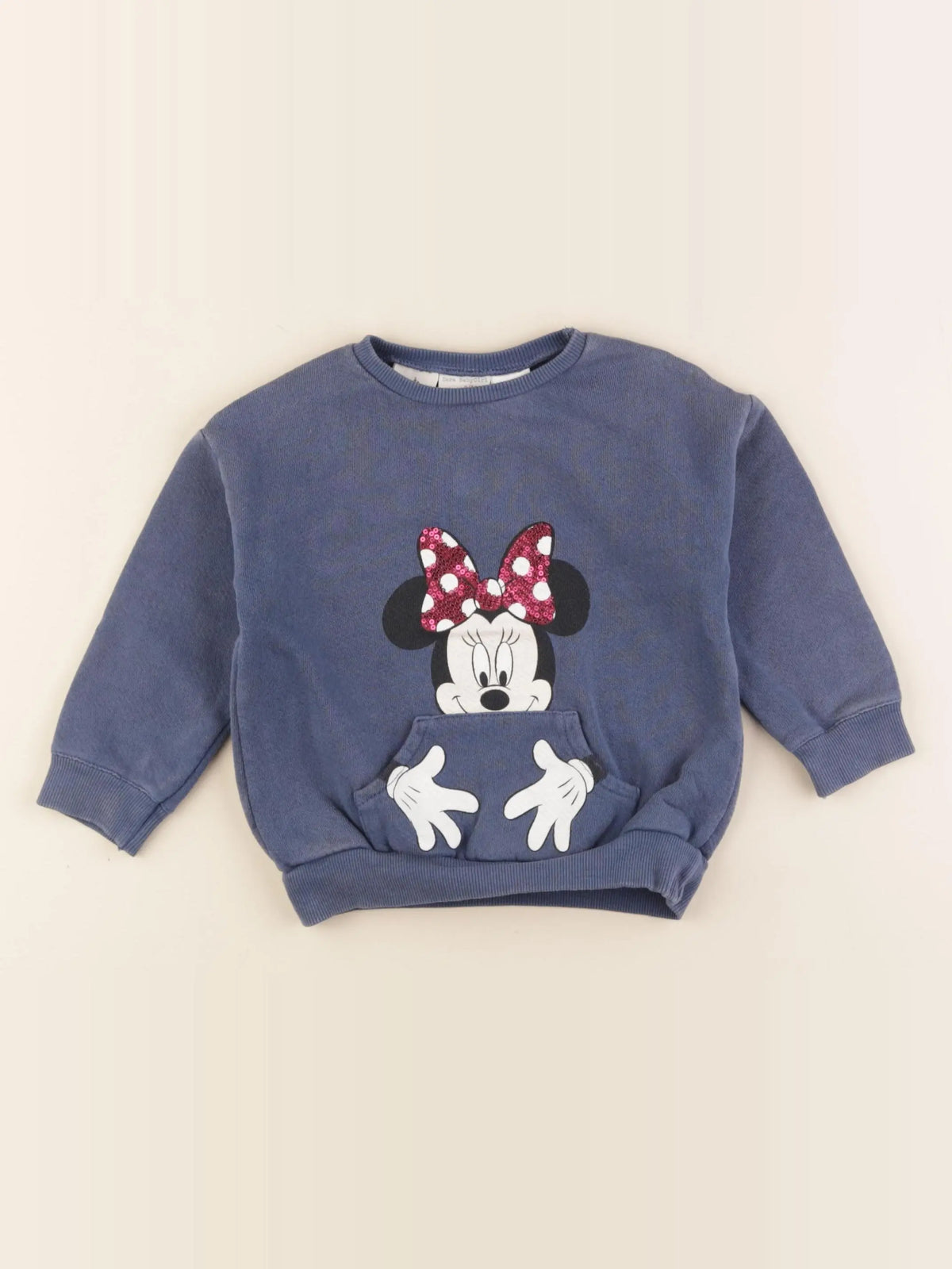 Zara - sweat bleu - 9/12 mois