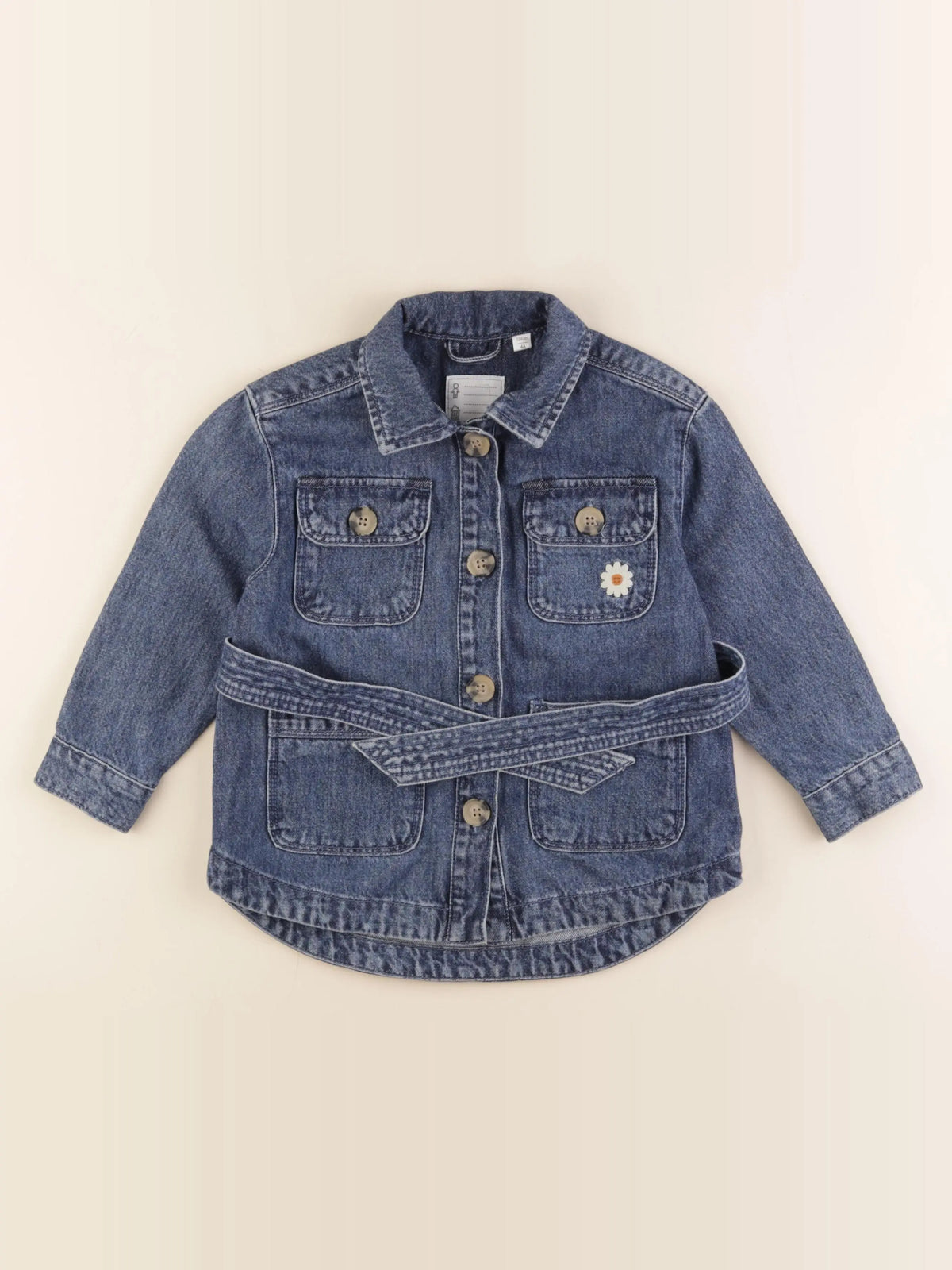 Vertbaudet - veste imprimé au dos bleu - 4 ans