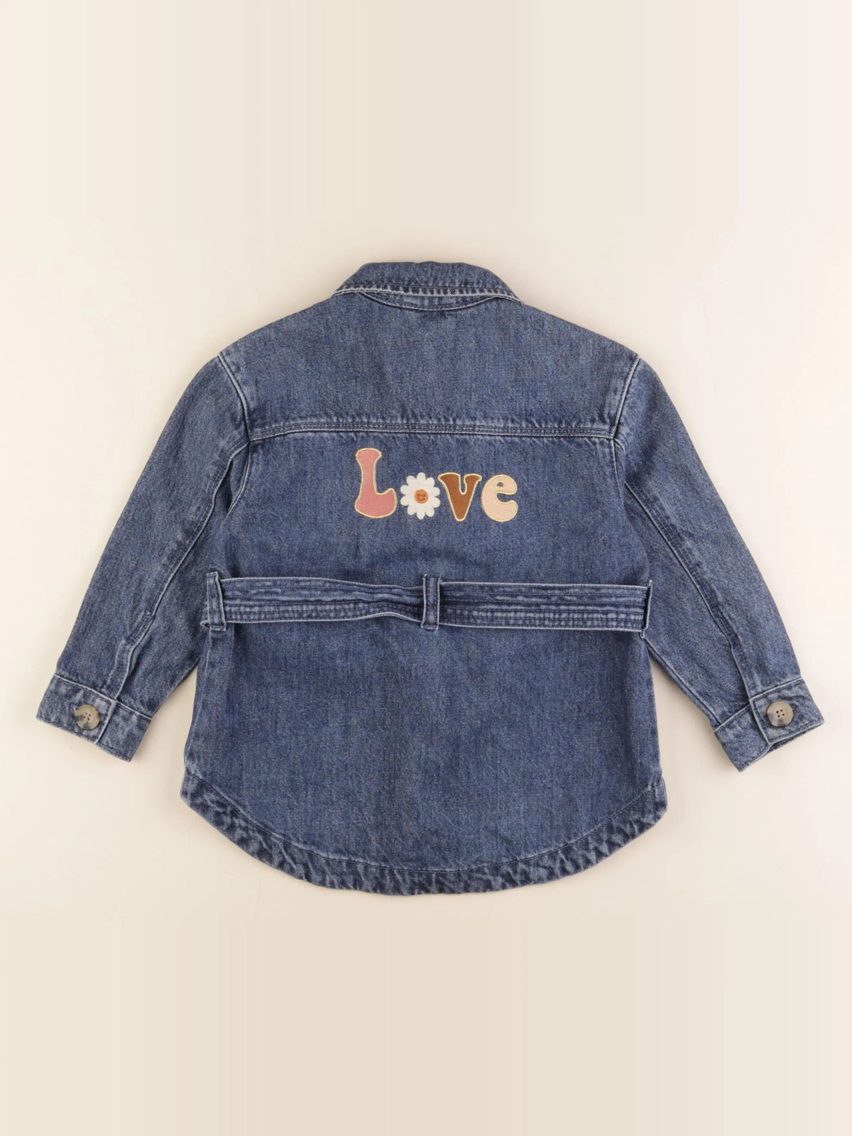 Vertbaudet - veste imprimé au dos bleu - 4 ans
