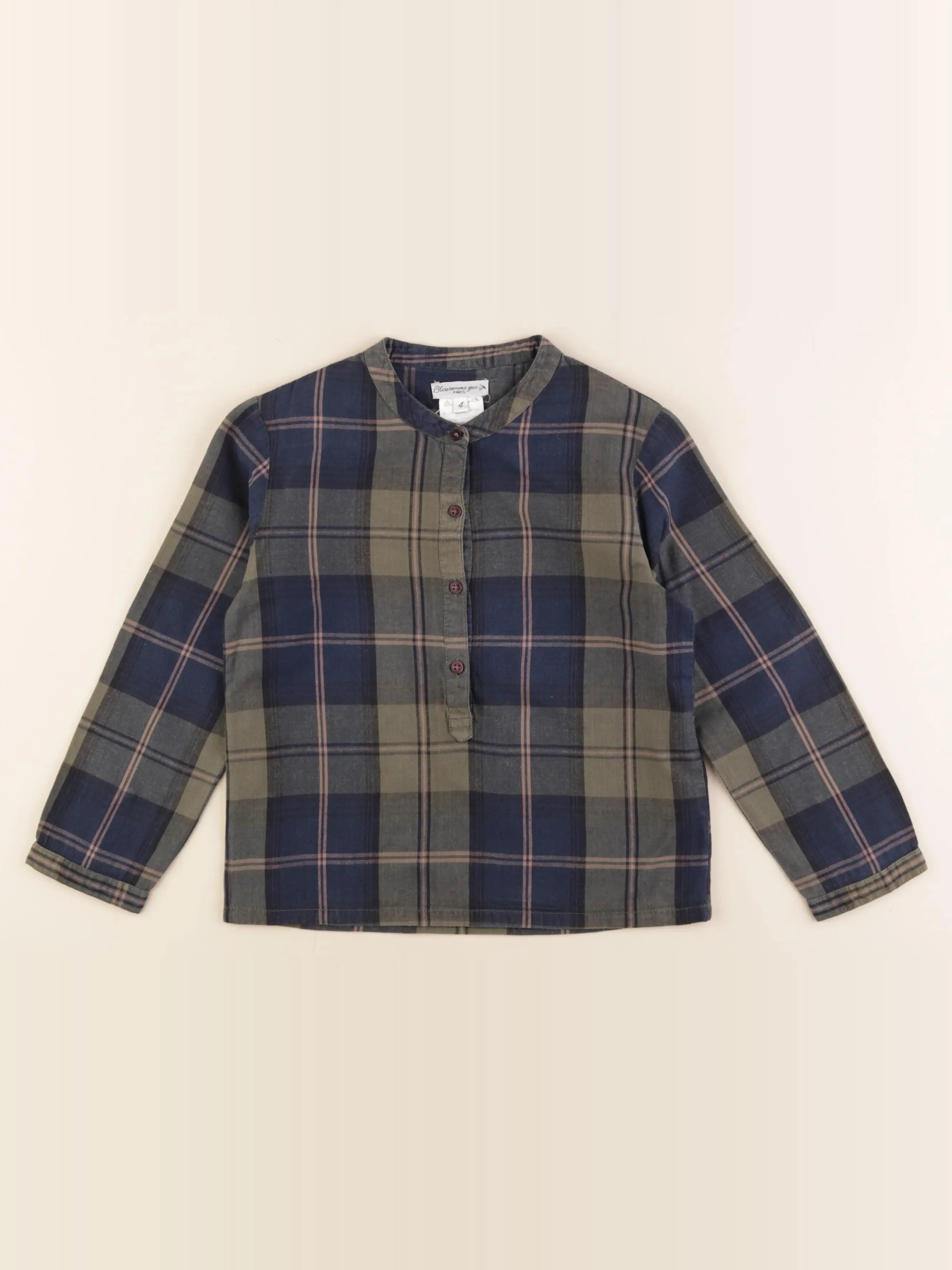 Bleu Comme Gris - chemise vert - 4 ans