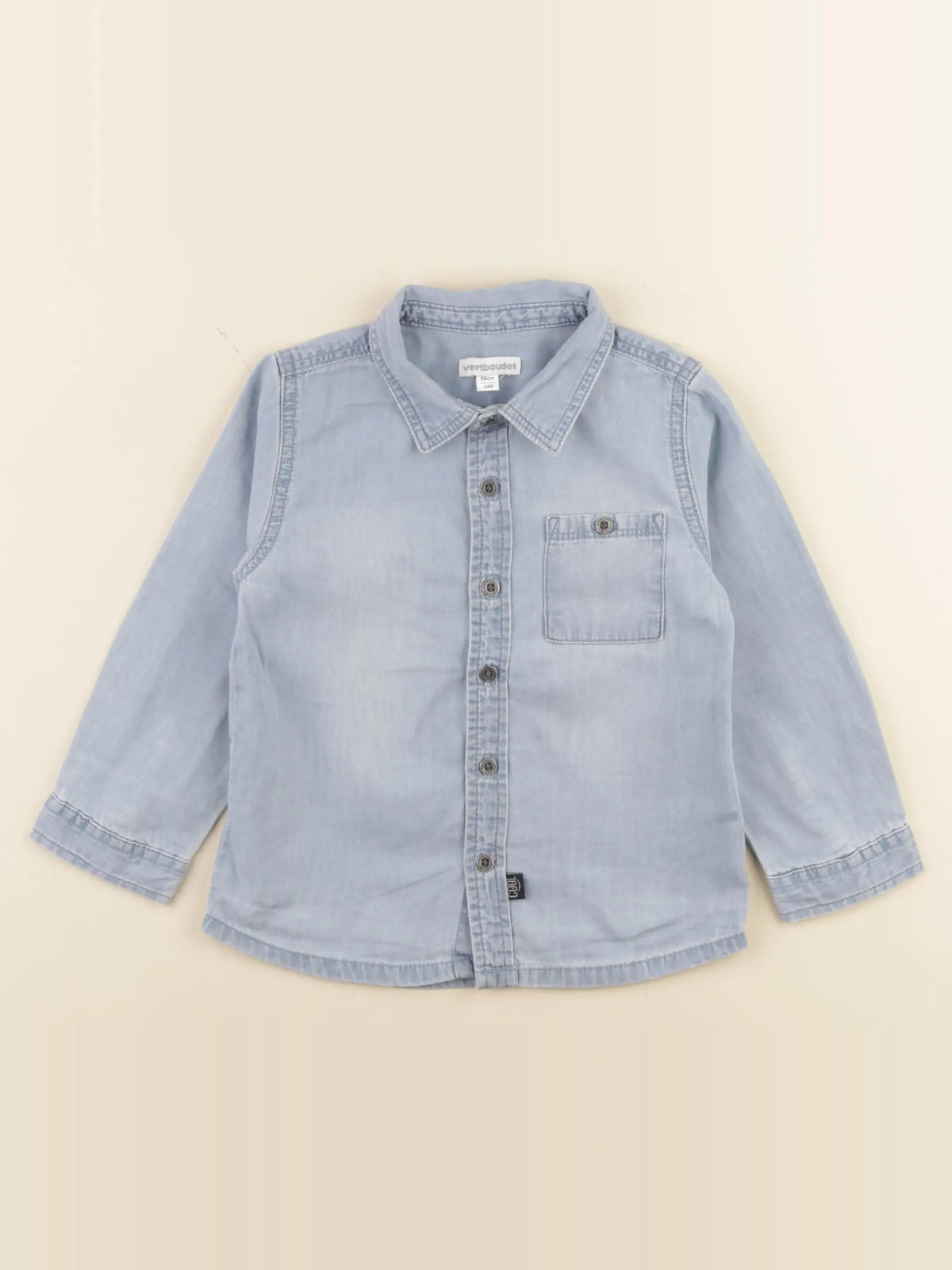 Vertbaudet - chemise bleu - 24 mois