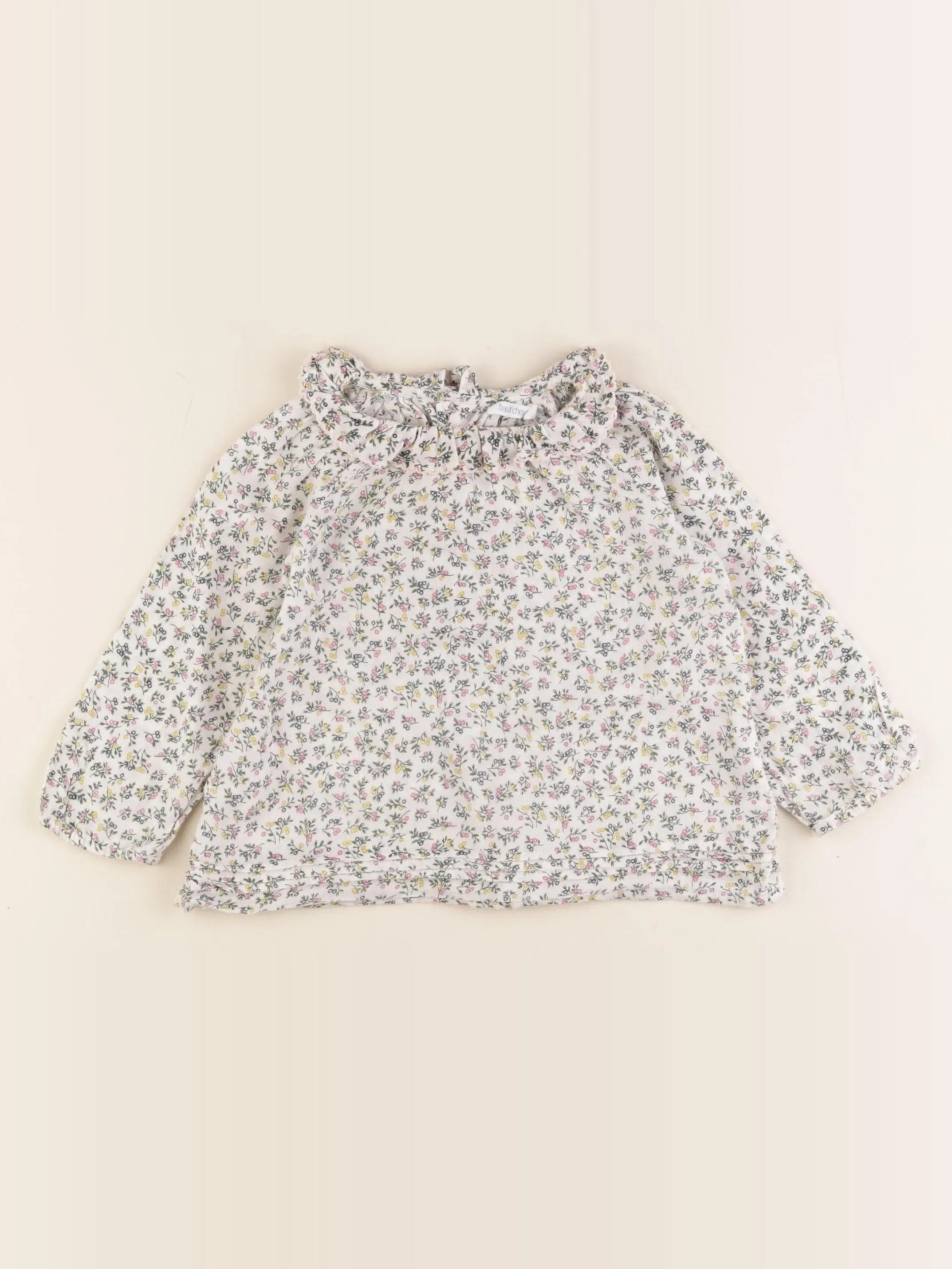 Boutchou - blouse beige, rose, vert - 18 mois