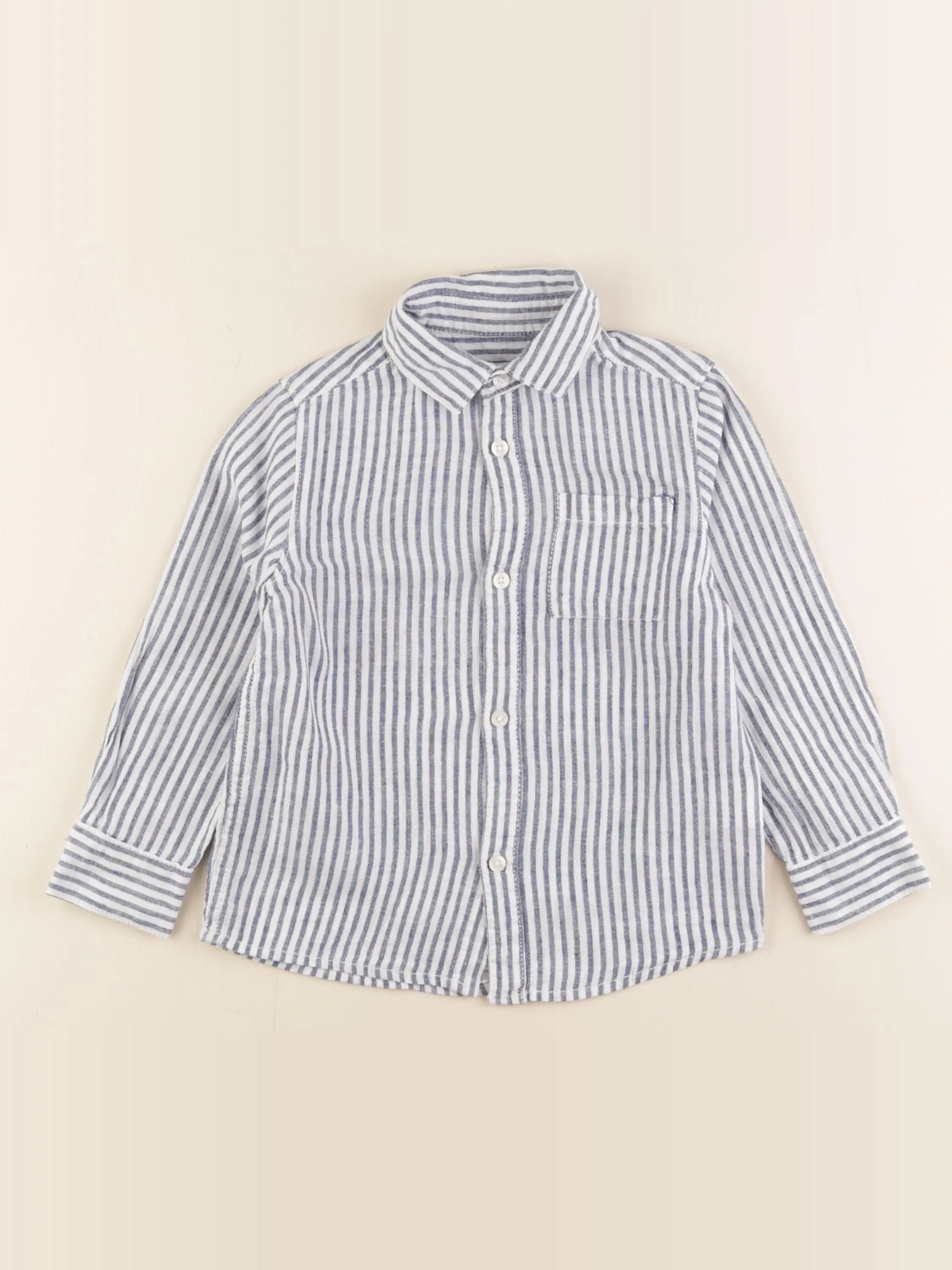 Vertbaudet - chemise bleu, blanc - 4 ans