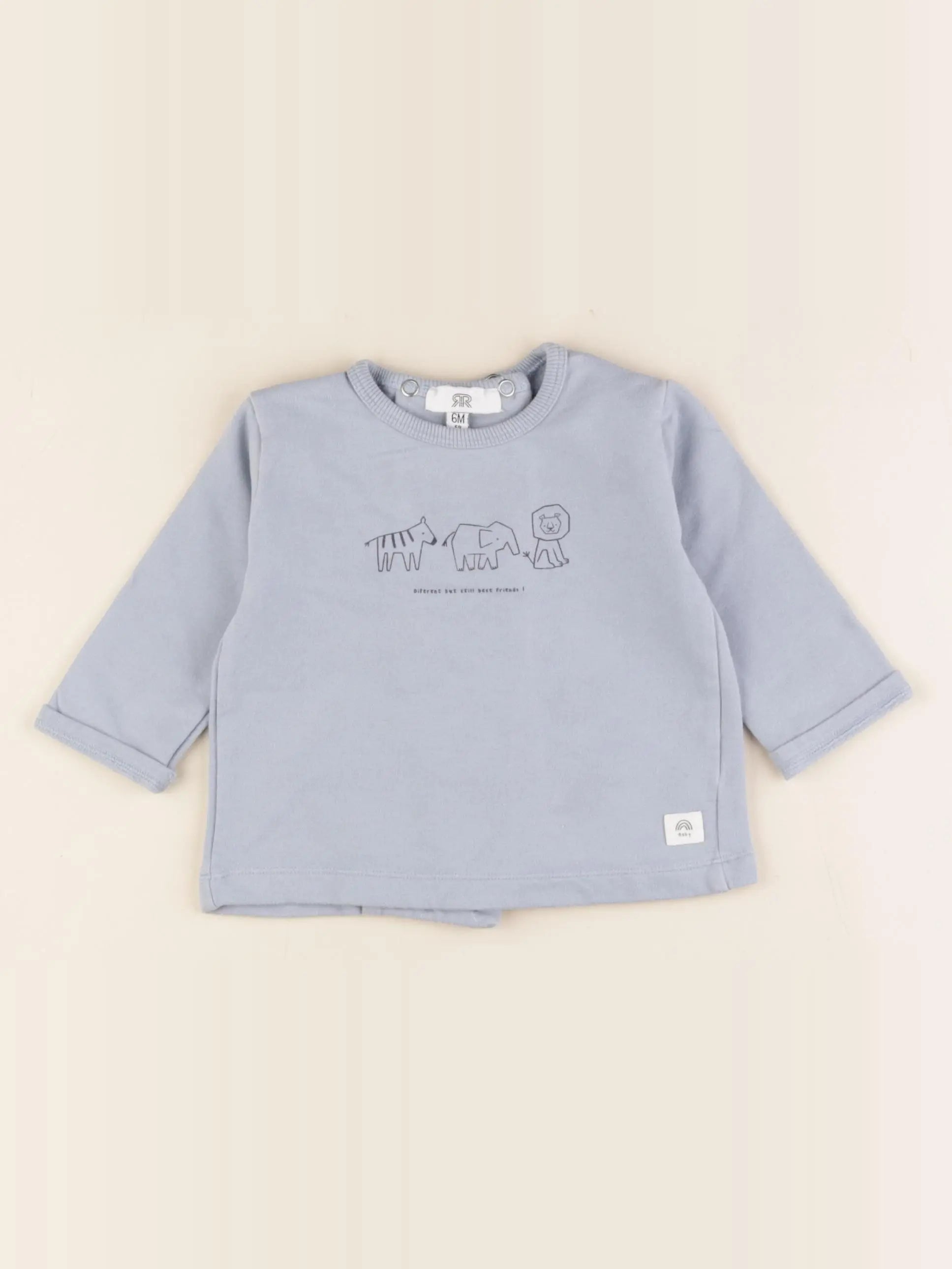 La Redoute - sweat bleu - 6 mois