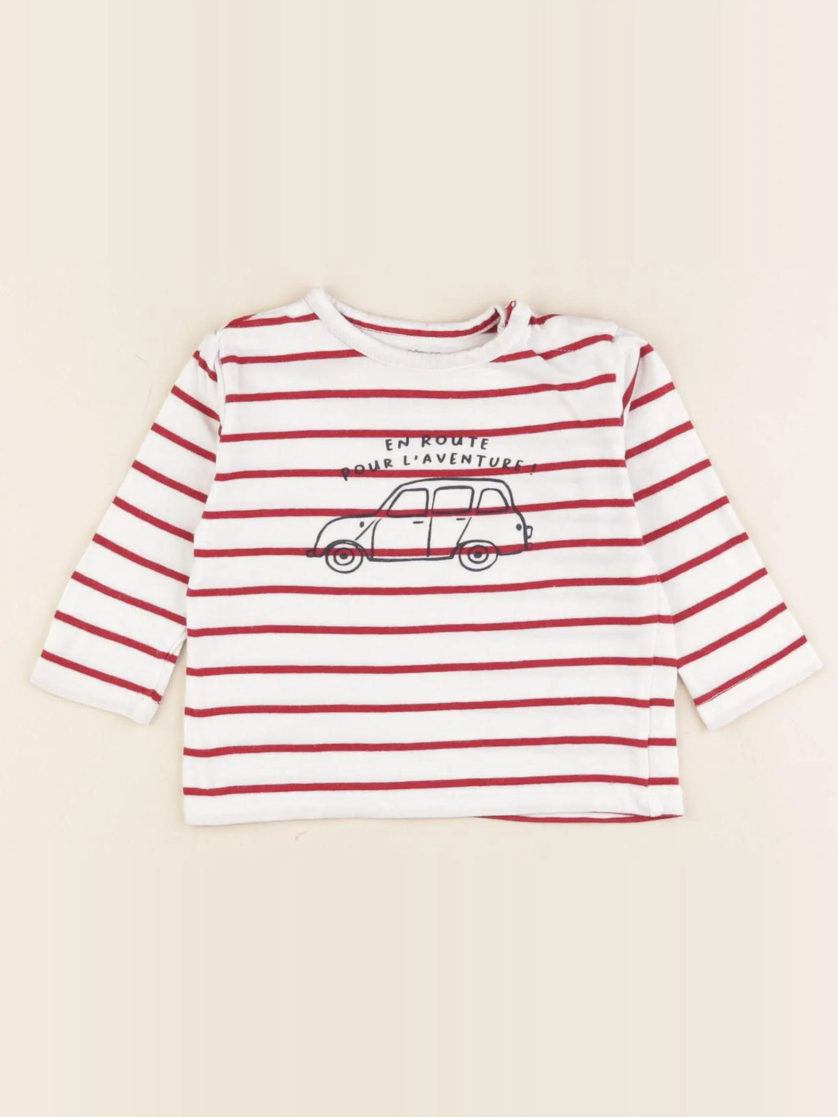 Boutchou - tee-shirt blanc, rouge - 6 mois