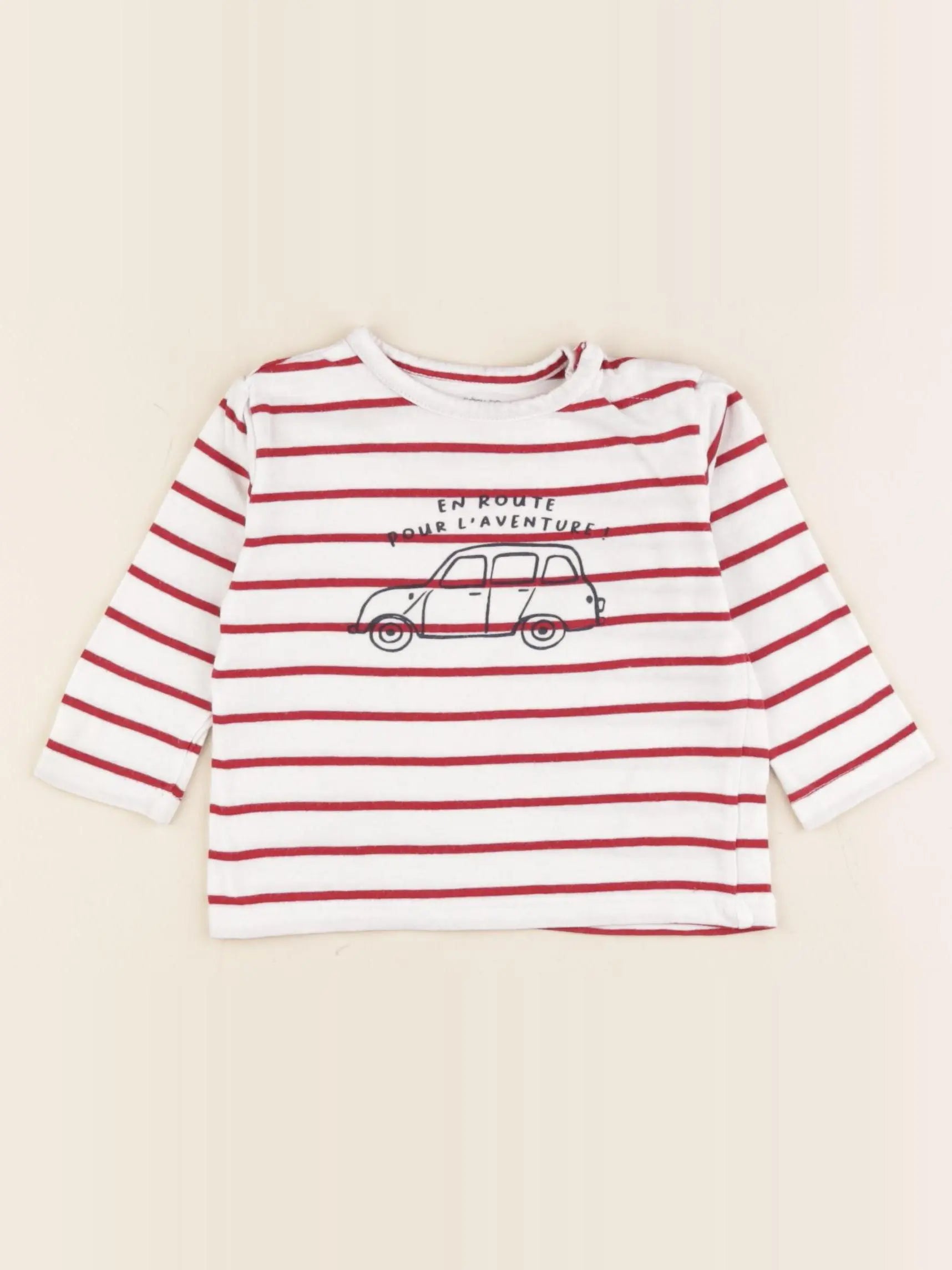 Boutchou - tee-shirt blanc, rouge - 6 mois