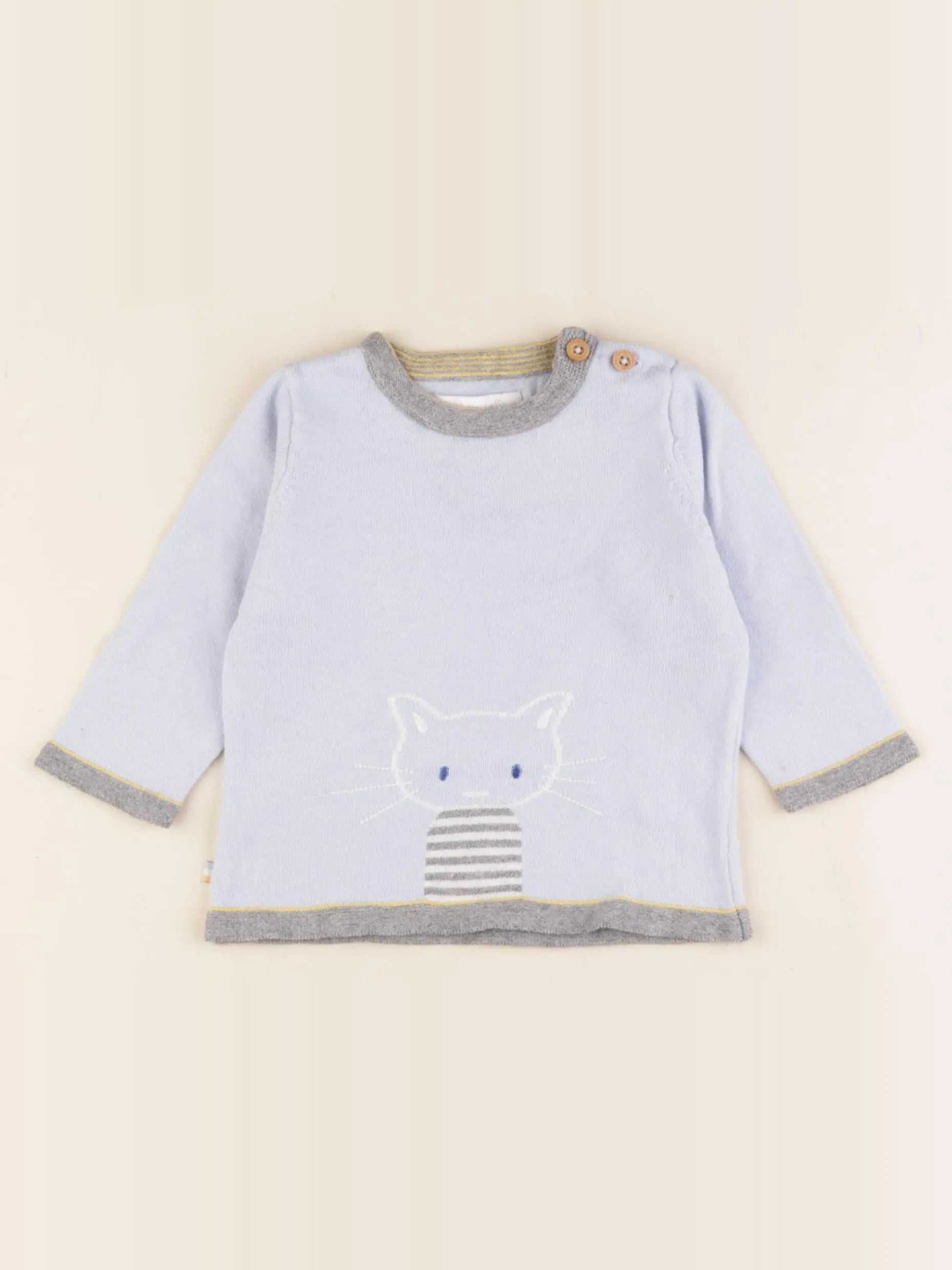 Cadet Rousselle - pull bleu - 6 mois