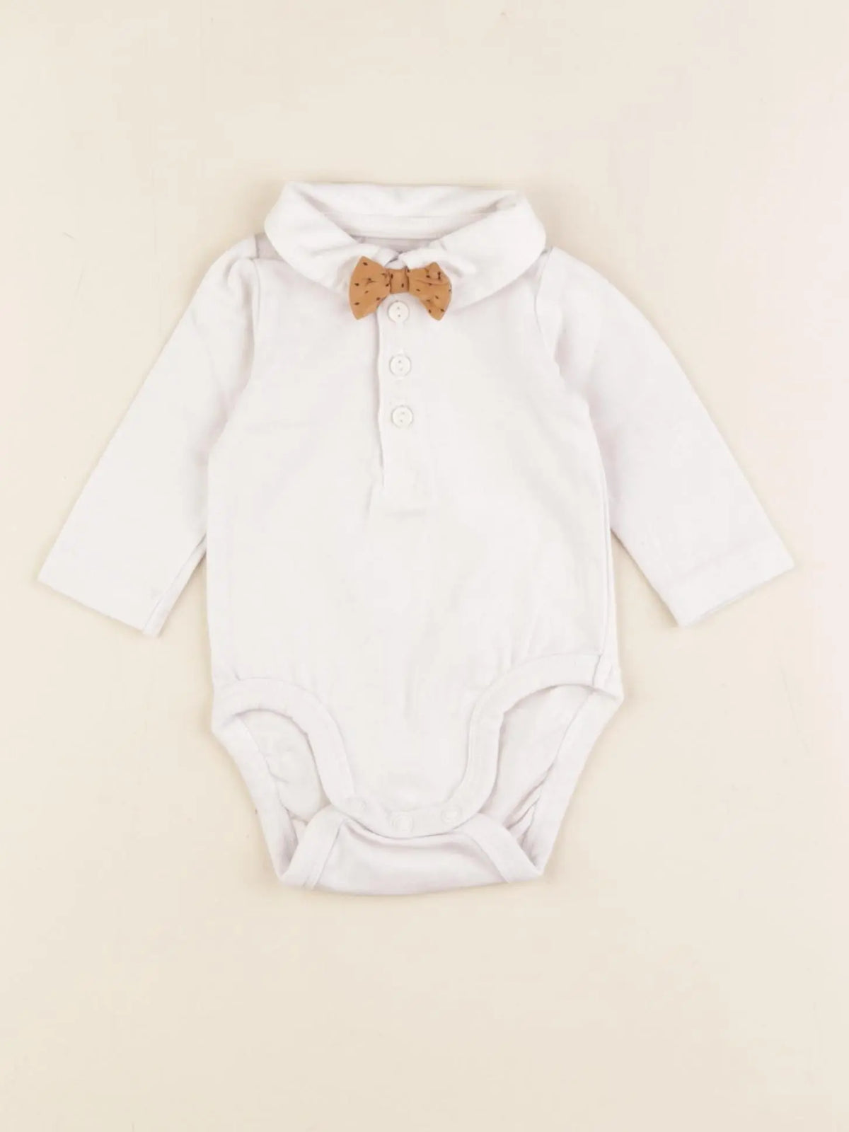 H&M - body à col beige - 0/1 mois