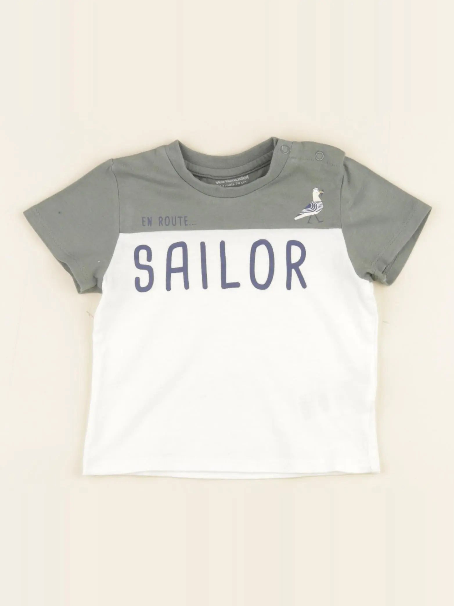 Vertbaudet - tee-shirt vert - 12 mois