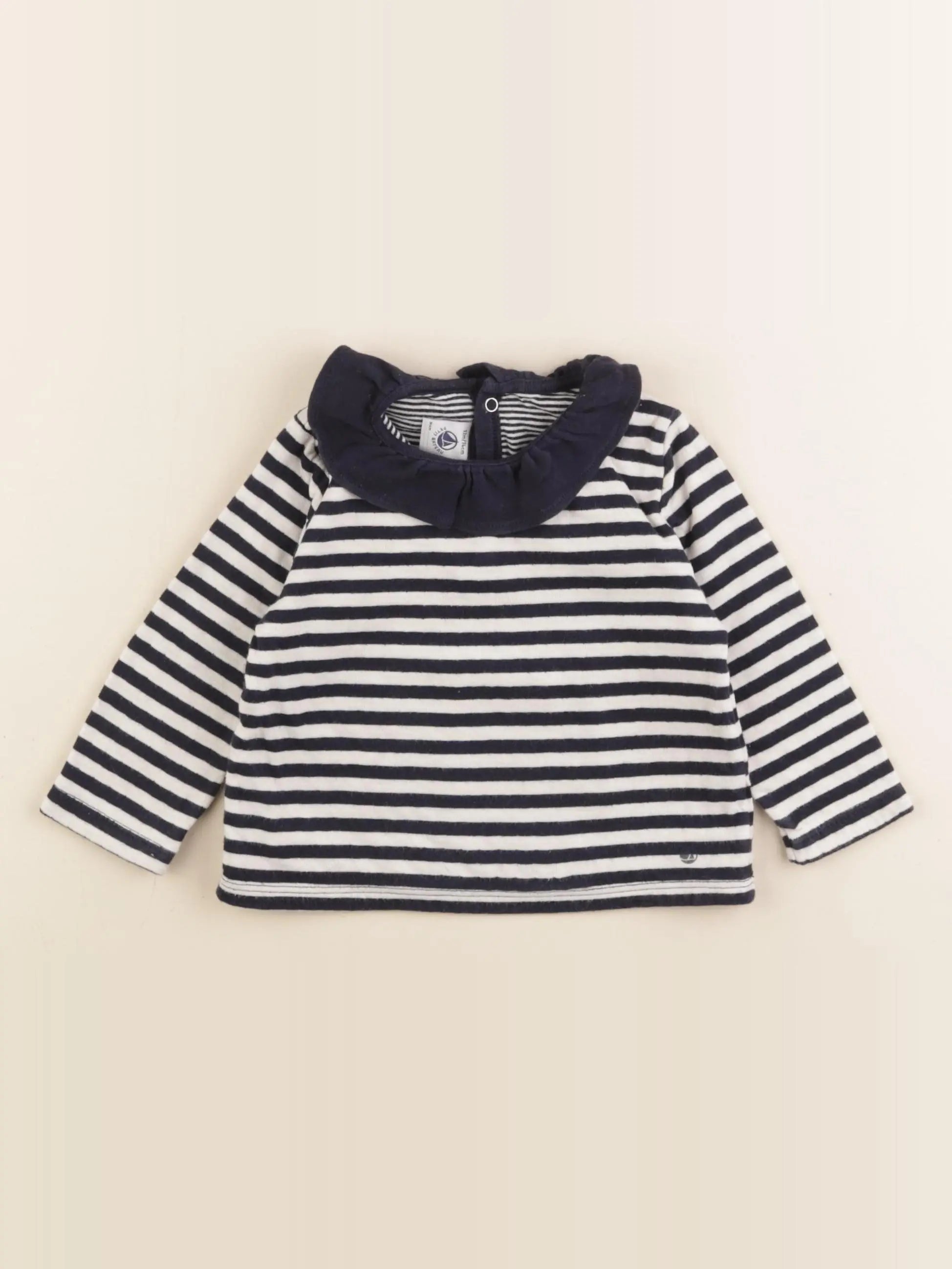 Petit Bateau - tee-shirt bleu - 12 mois