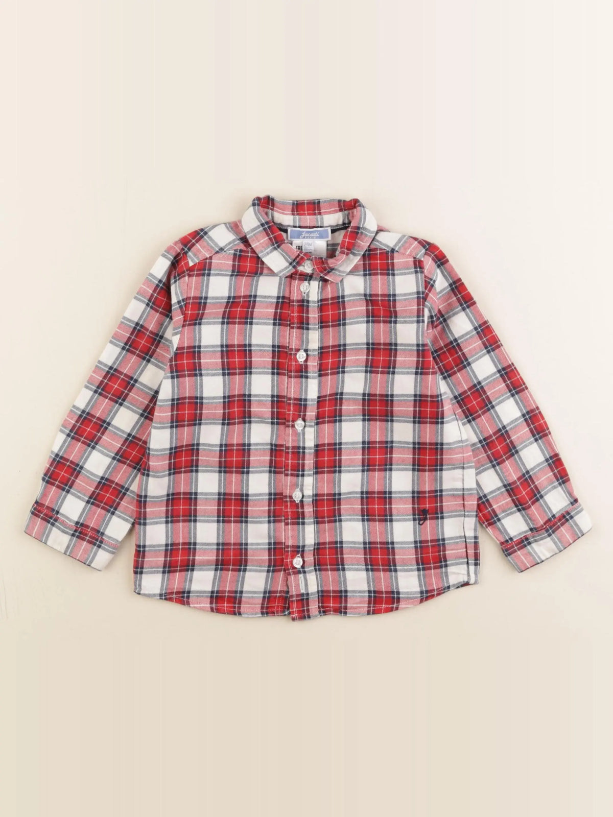 Jacadi - chemise rouge, blanc - 24 mois