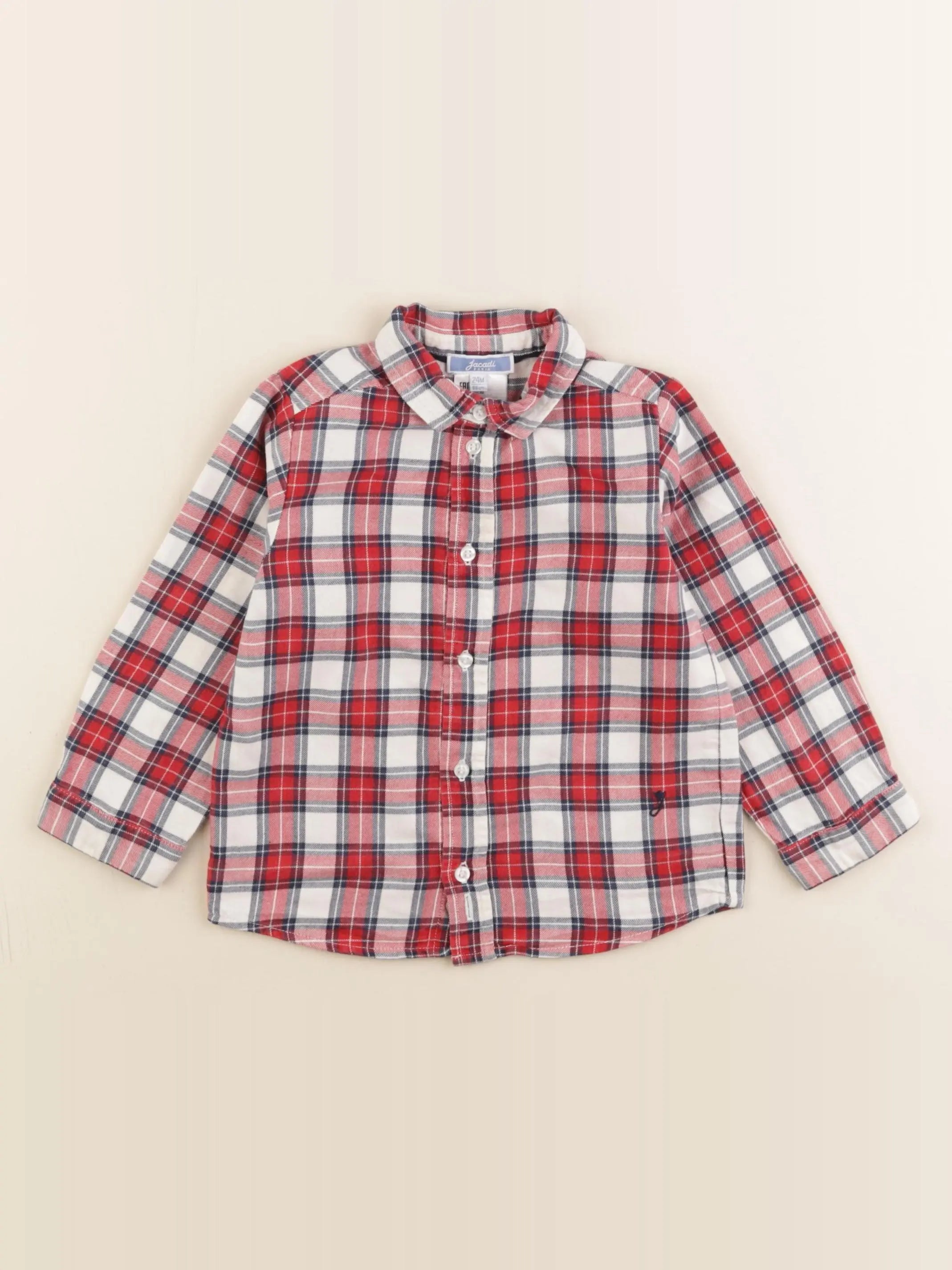 Jacadi - chemise rouge, blanc - 24 mois
