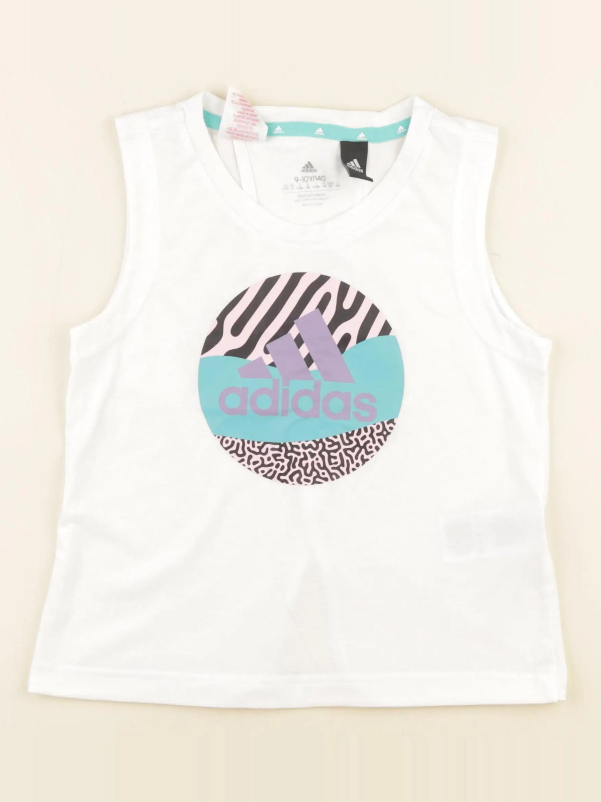 Adidas - débardeur blanc - 9/10 ans