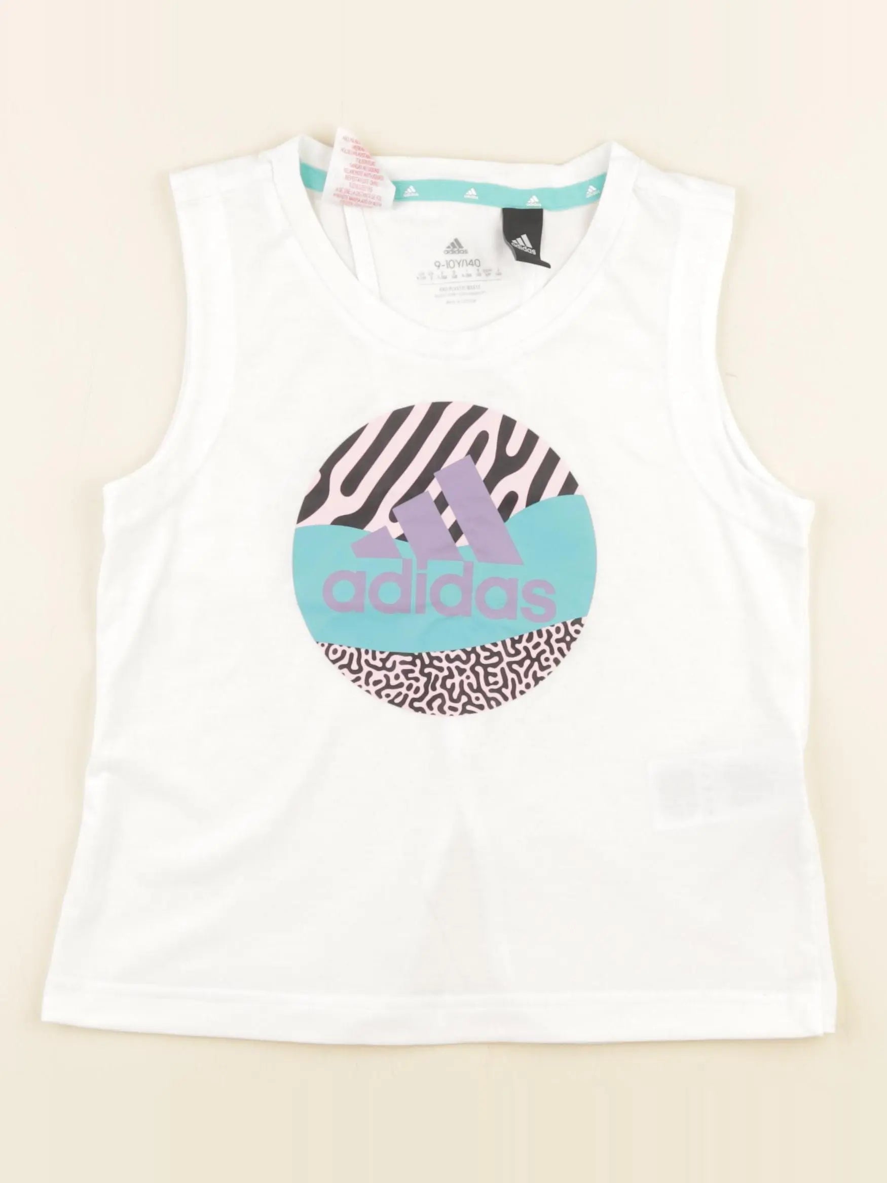 Adidas - débardeur blanc - 9/10 ans