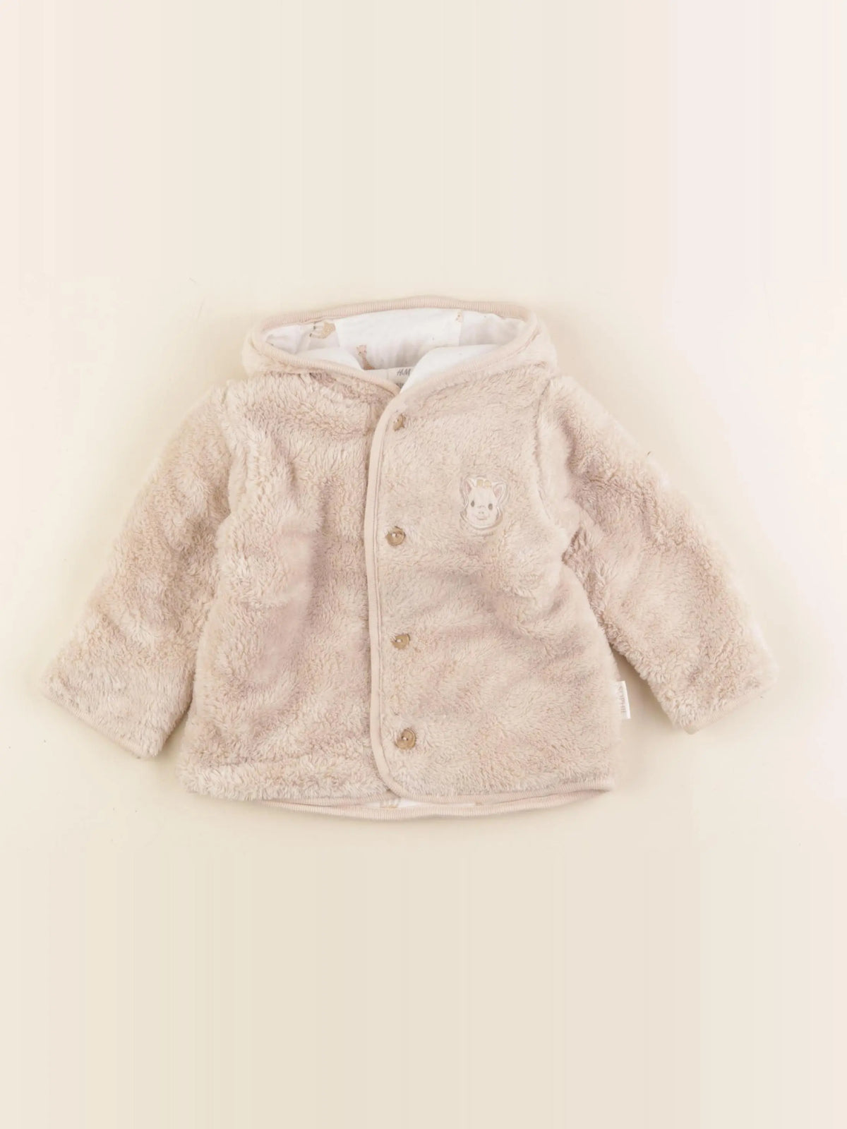 H&M - sweat beige - 6/9 mois