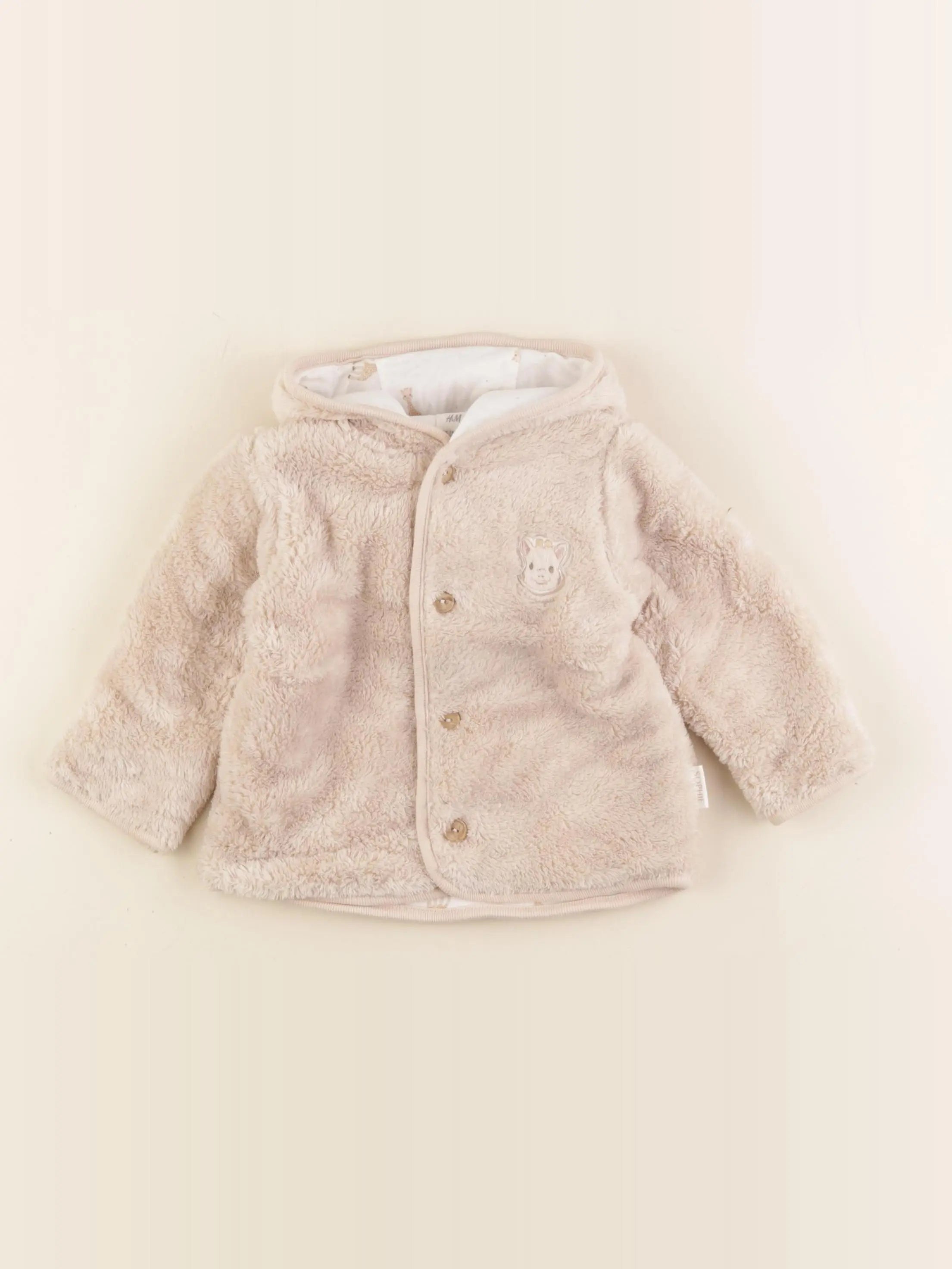 H&M - sweat beige - 6/9 mois