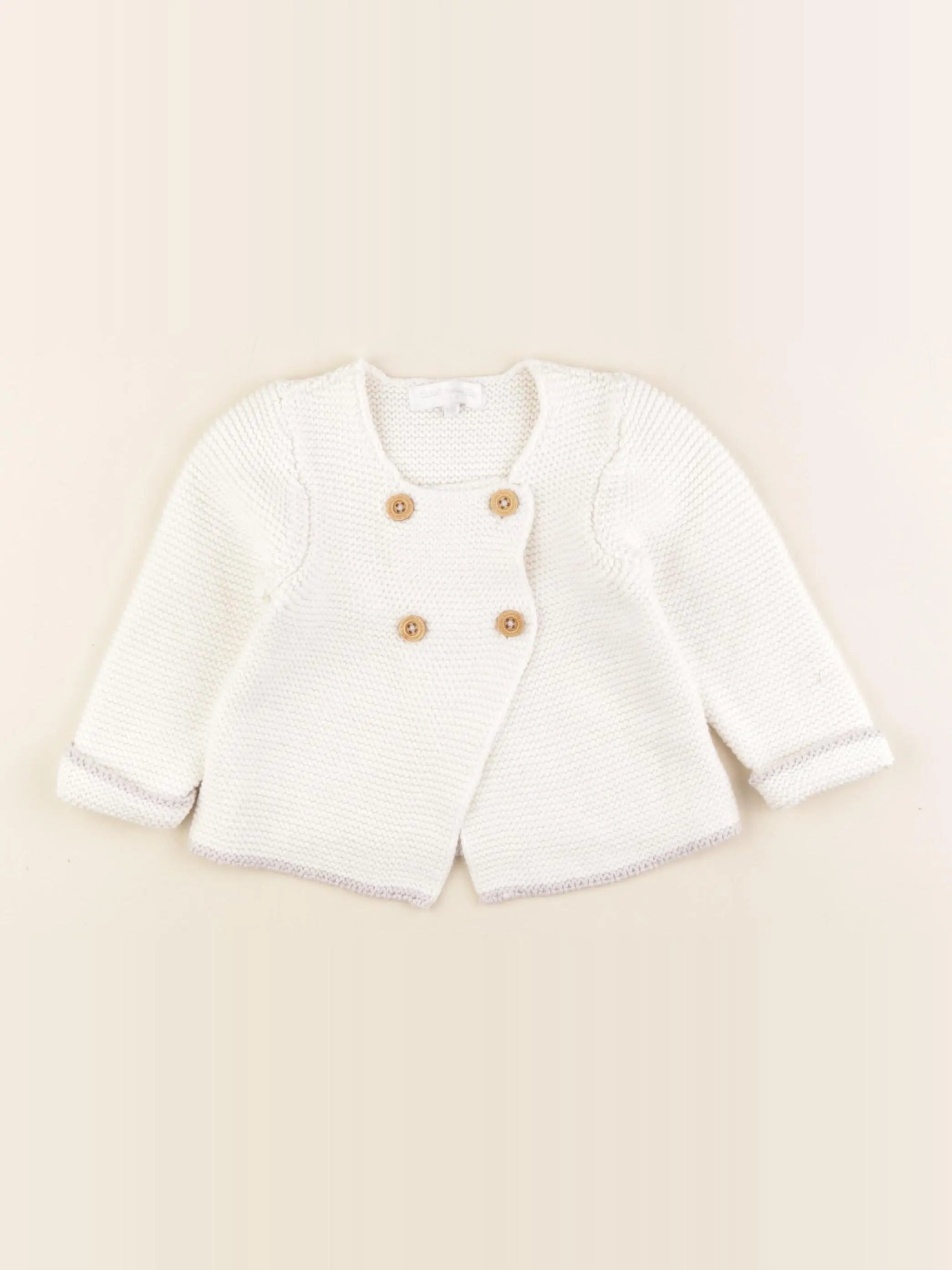 Cadet Rousselle - gilet blanc - 6 mois