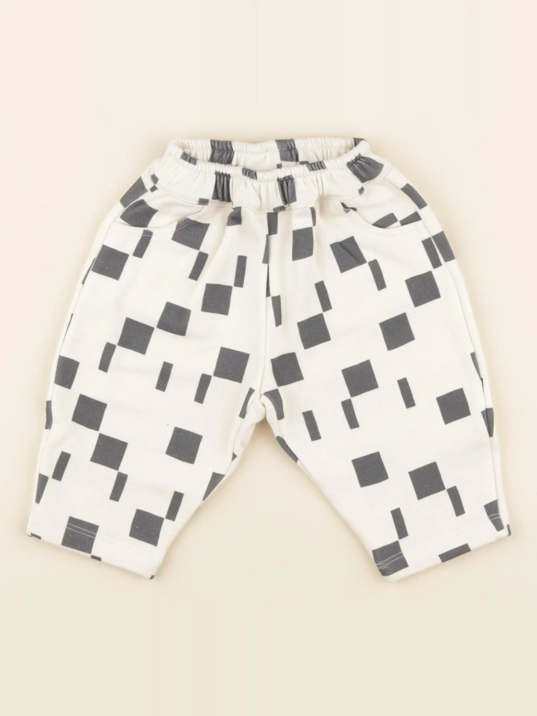 Pantalon Carrot Carres beige