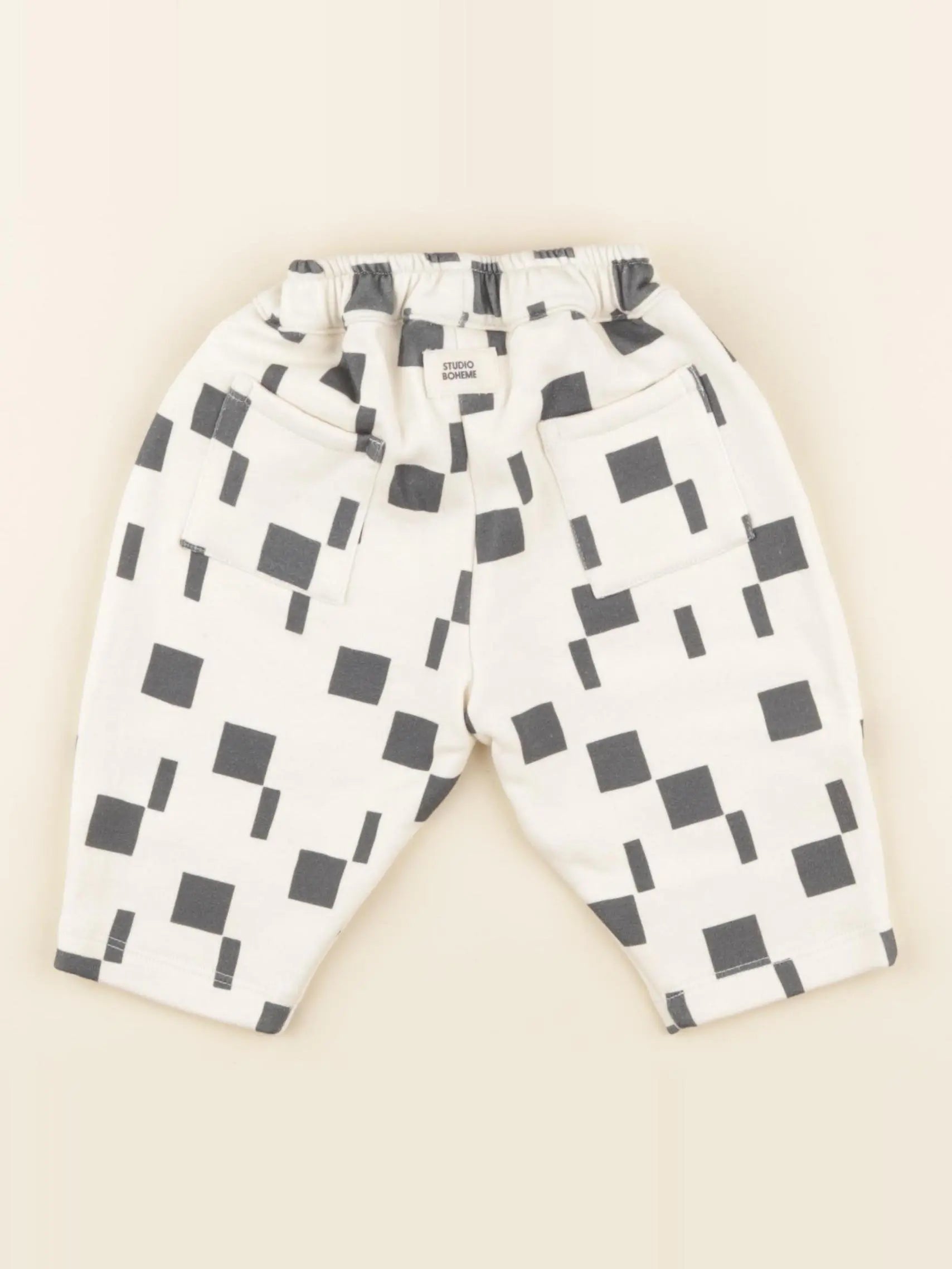 Pantalon Carrot Carres beige