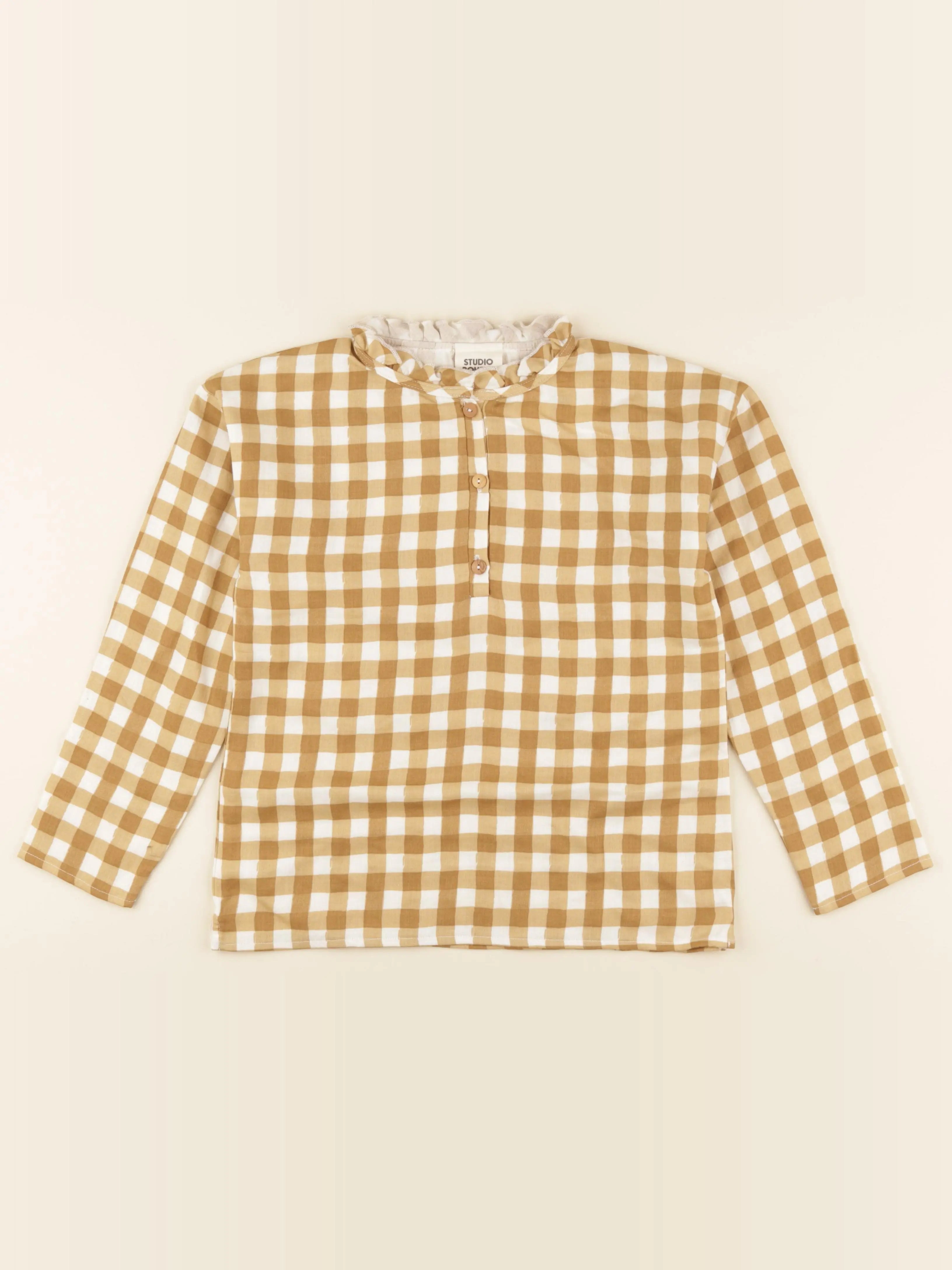 Blouse Olympe Vichy caramel