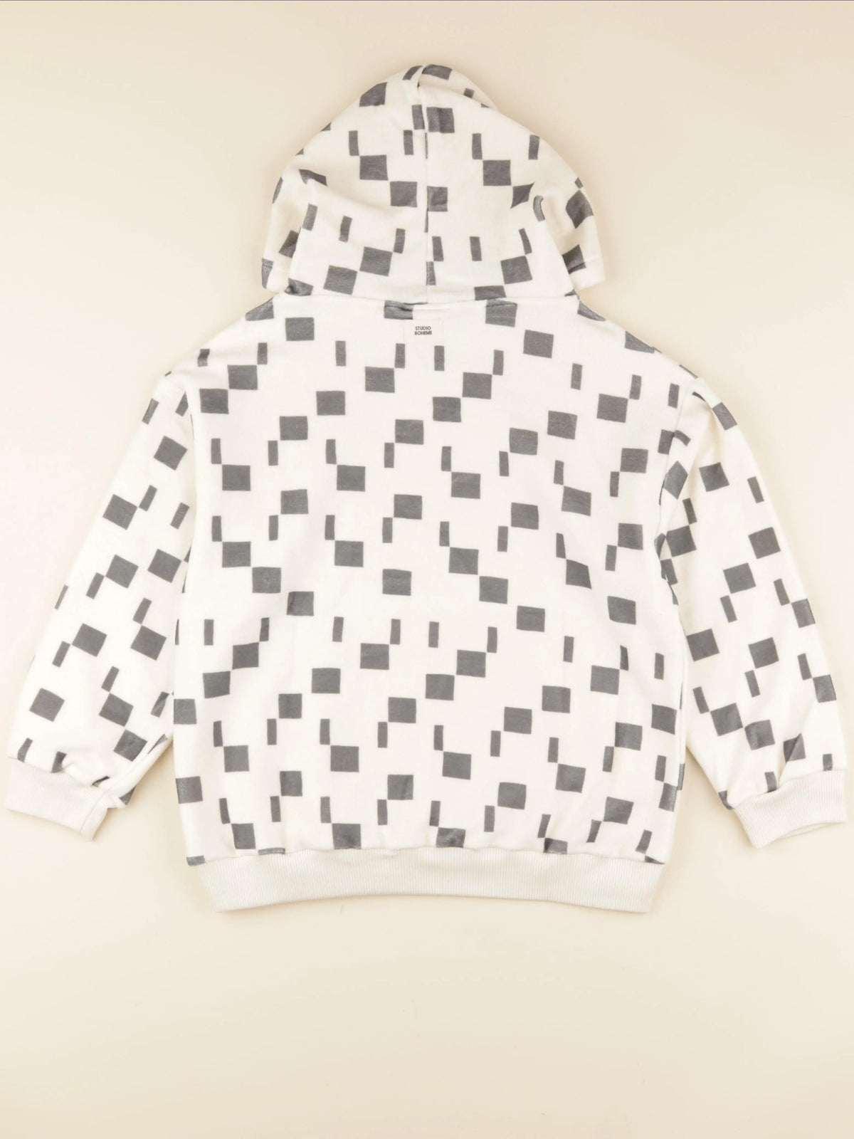 Sweat Robin Polaire carres beige