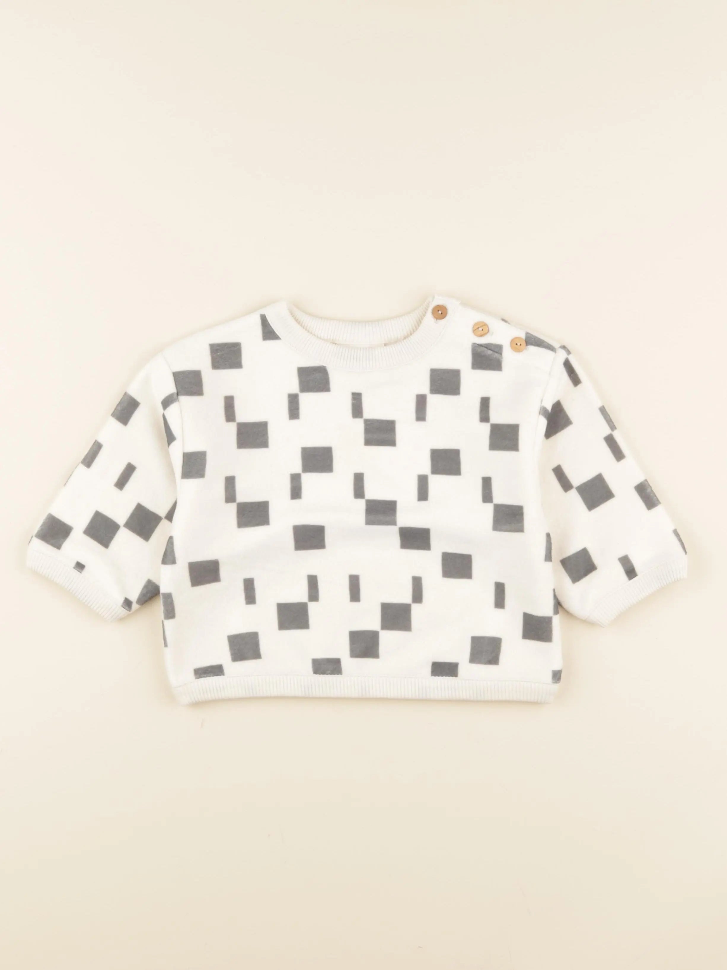 Sweat Ours Polaire Carres beige