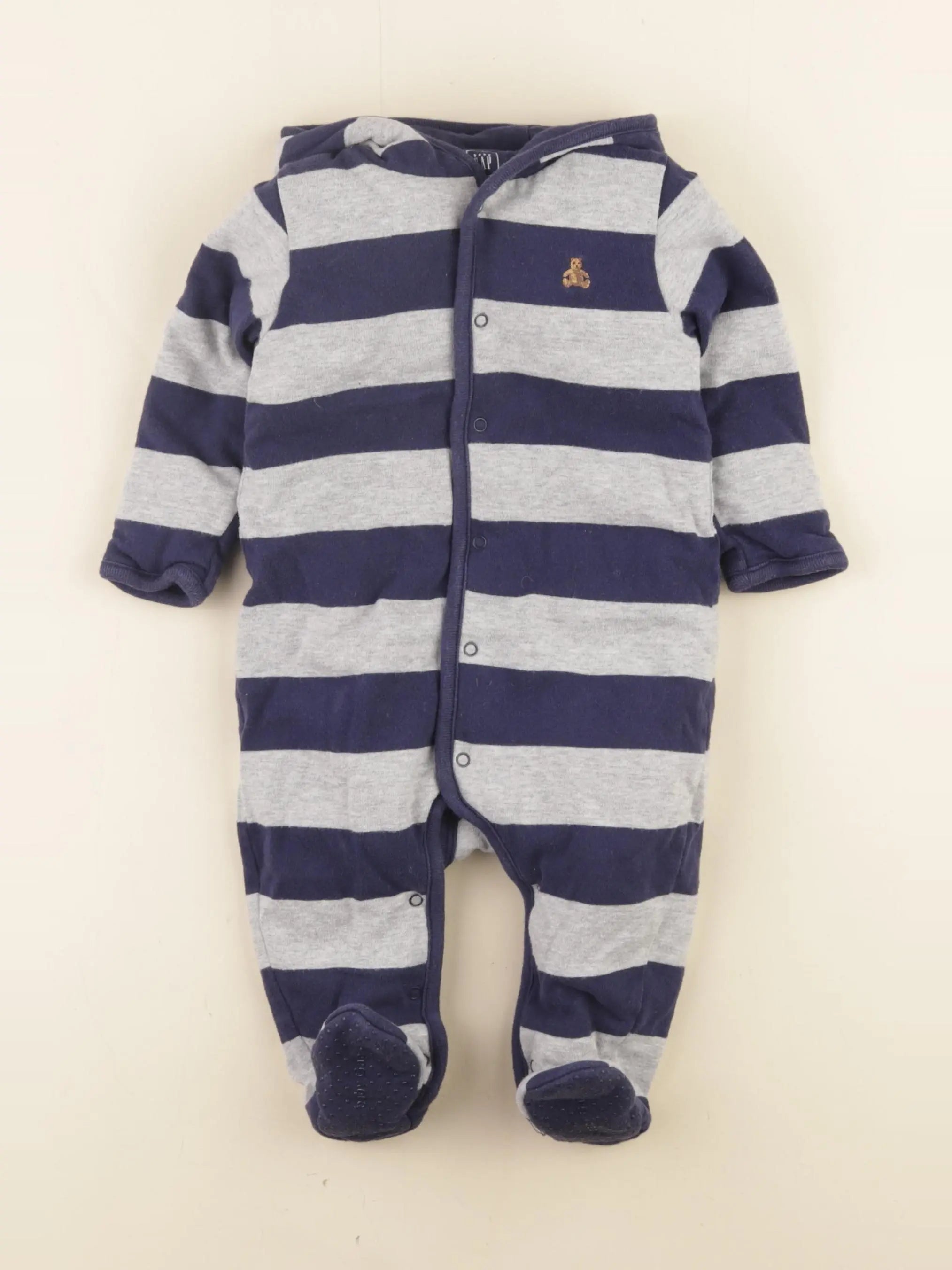 GAP - combinaison doublé bleu, gris - 3/6 mois