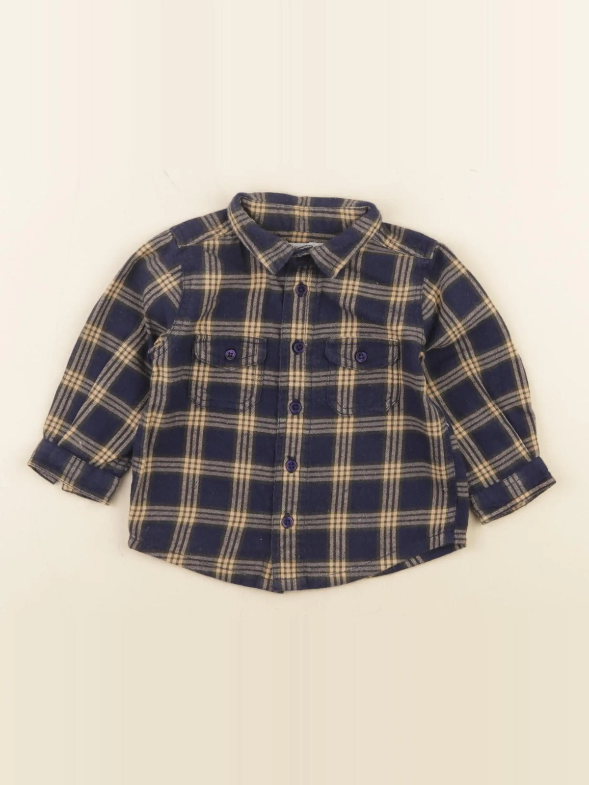 Boutchou - chemise bleu - 6 mois