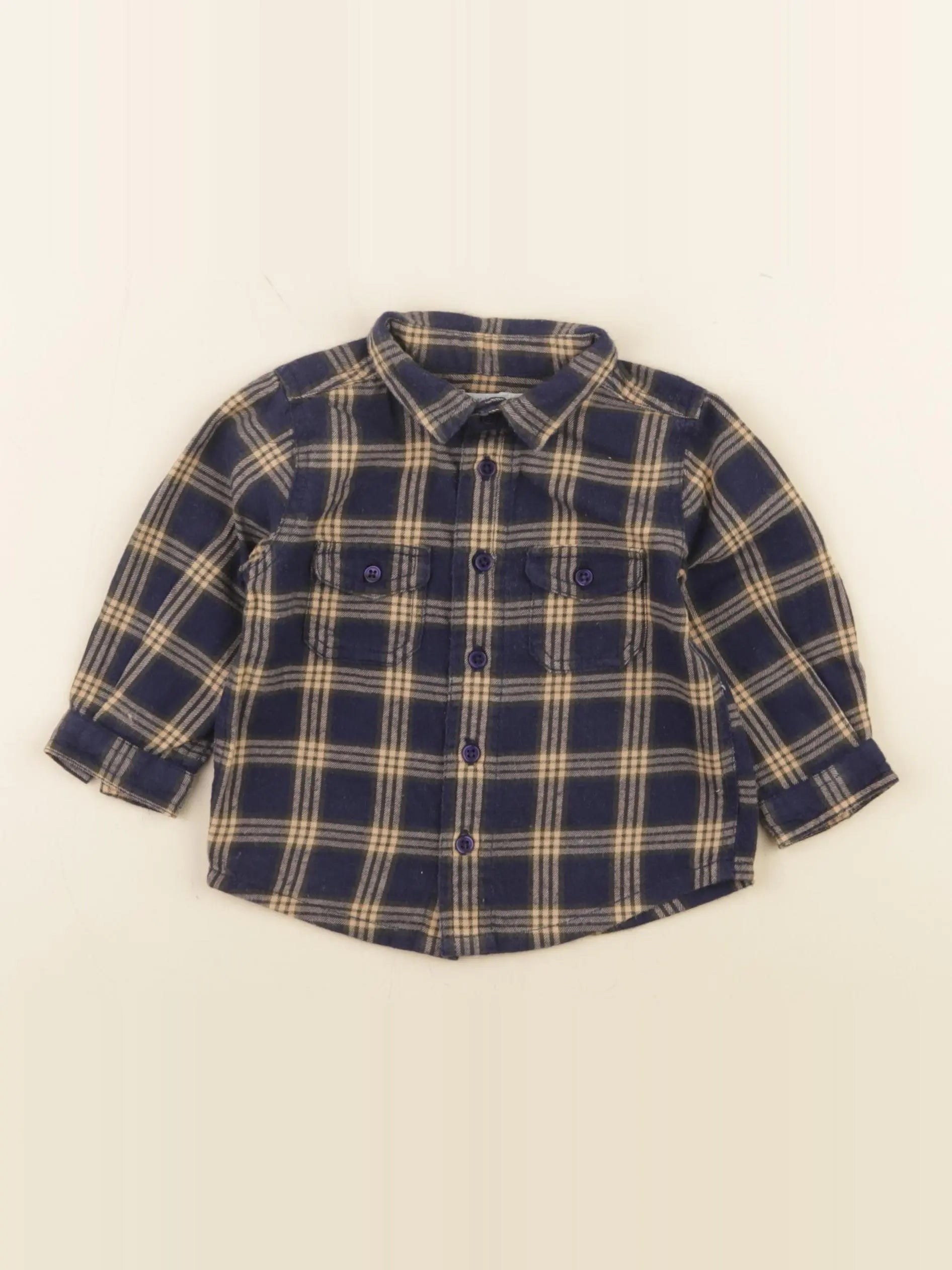 Boutchou - chemise bleu - 6 mois