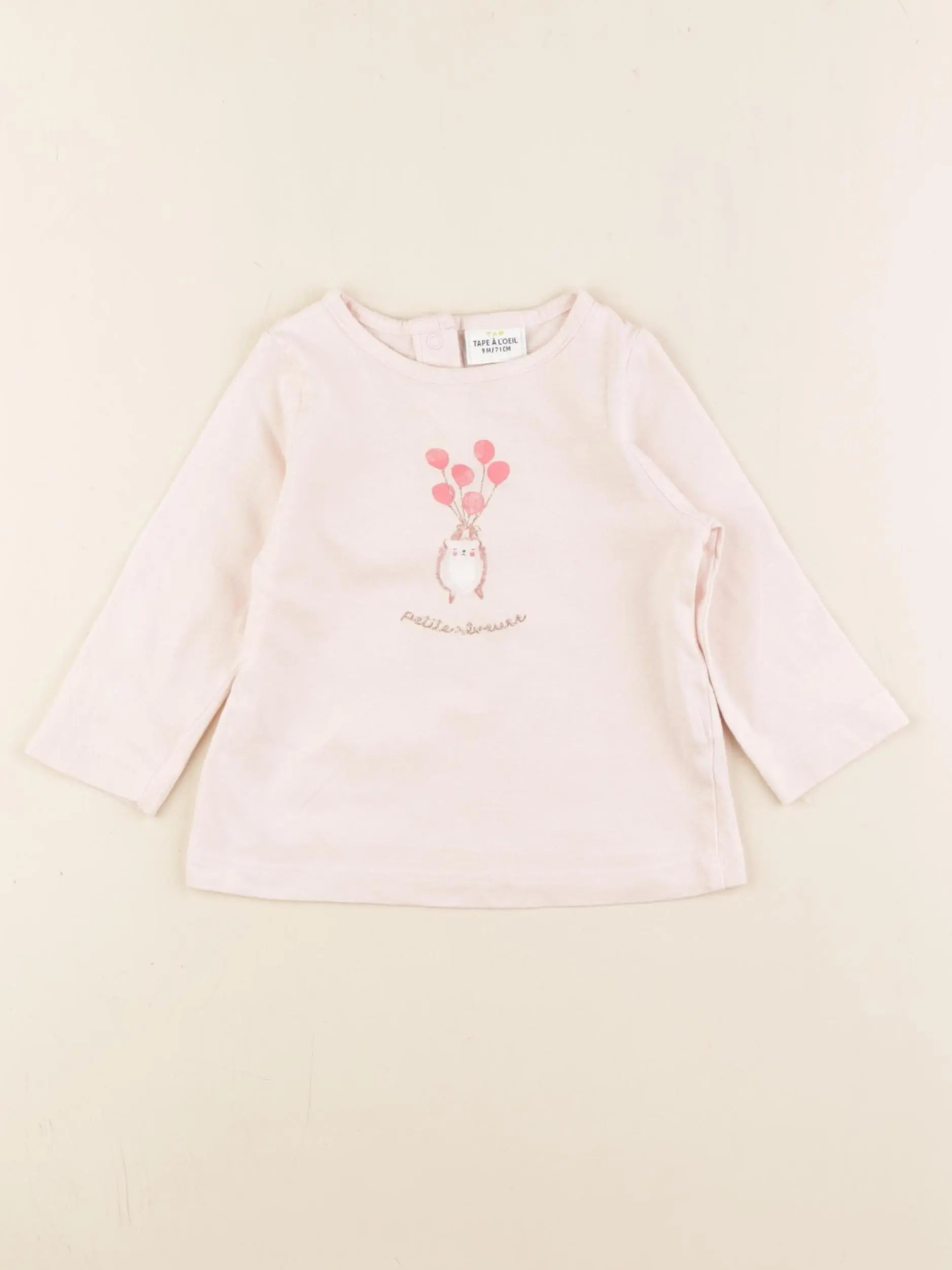 Tape à l'oeil - tee-shirt rose - 9 mois