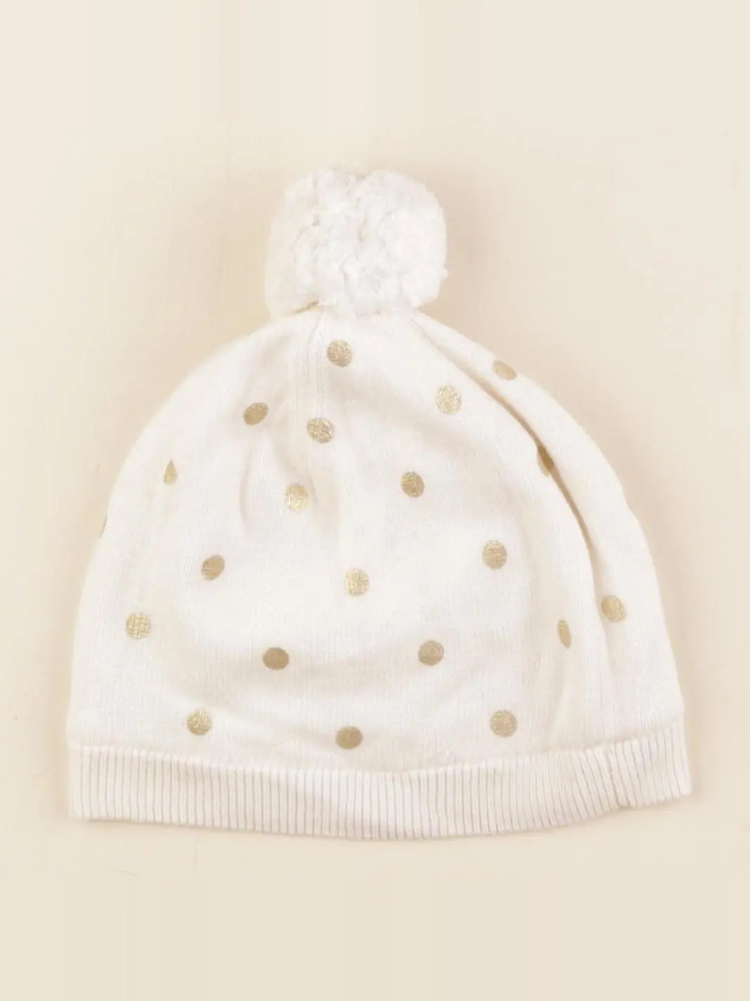 Jacadi - bonnet blanc, or - 10/12 ans