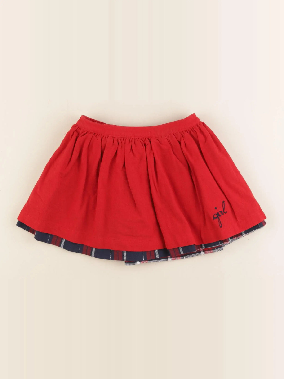 Vertbaudet - jupe réversible bleu, rouge - 4 ans