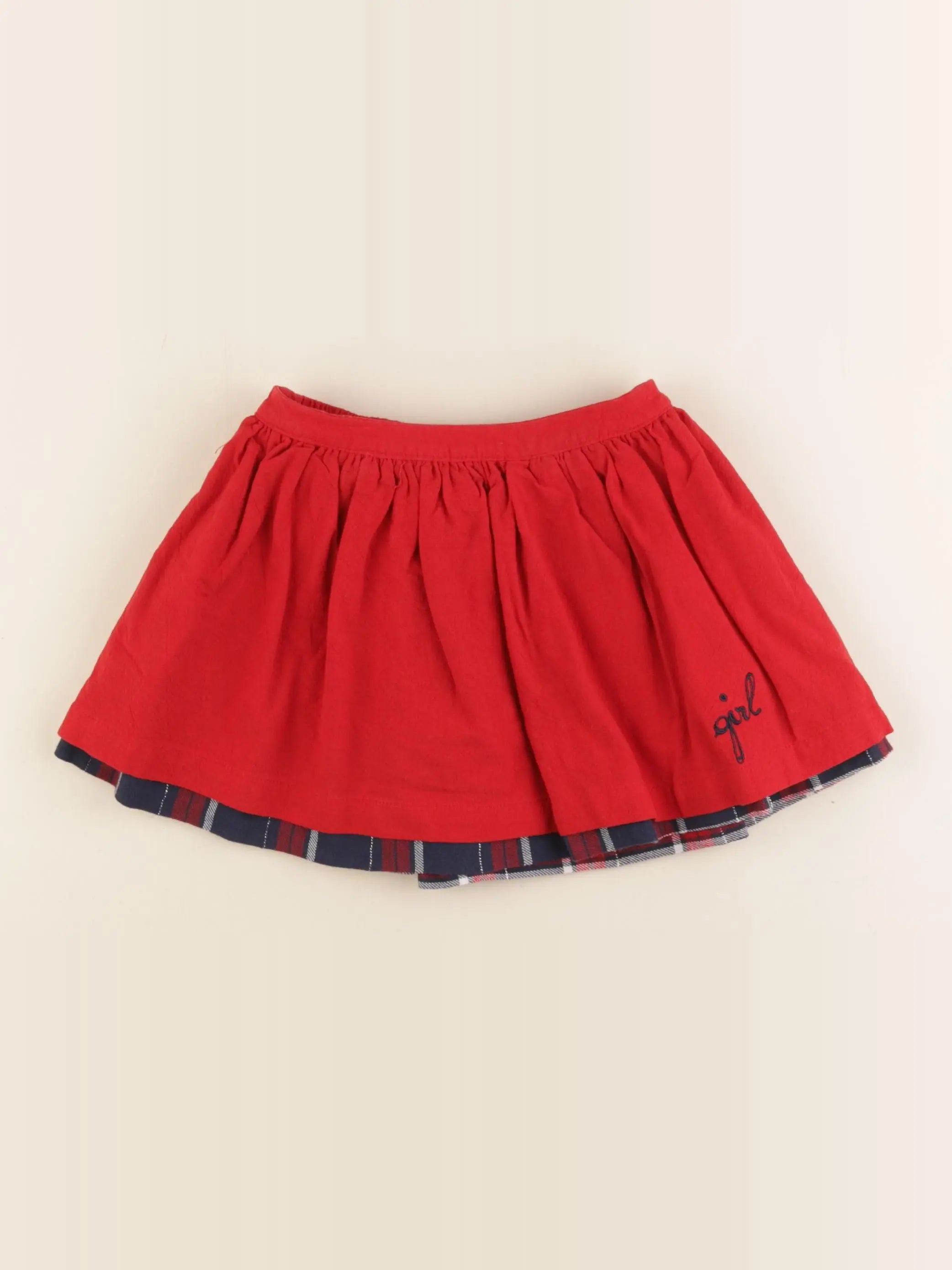 Vertbaudet - jupe réversible bleu, rouge - 4 ans