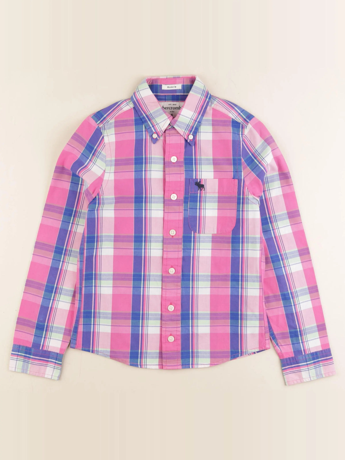 Abercrombie - chemise rose - 8 ans