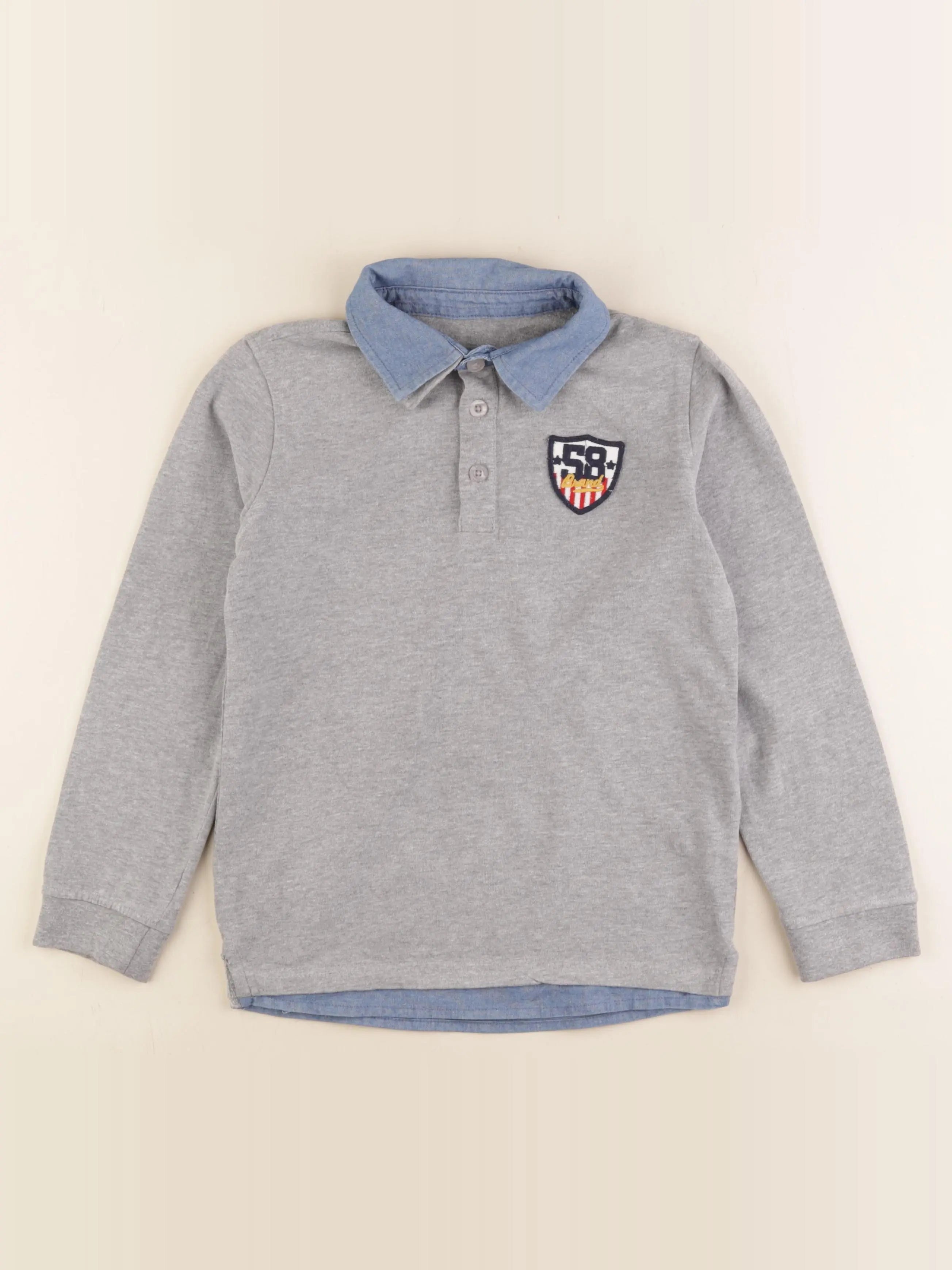 Vertbaudet - sweat gris - 10 ans