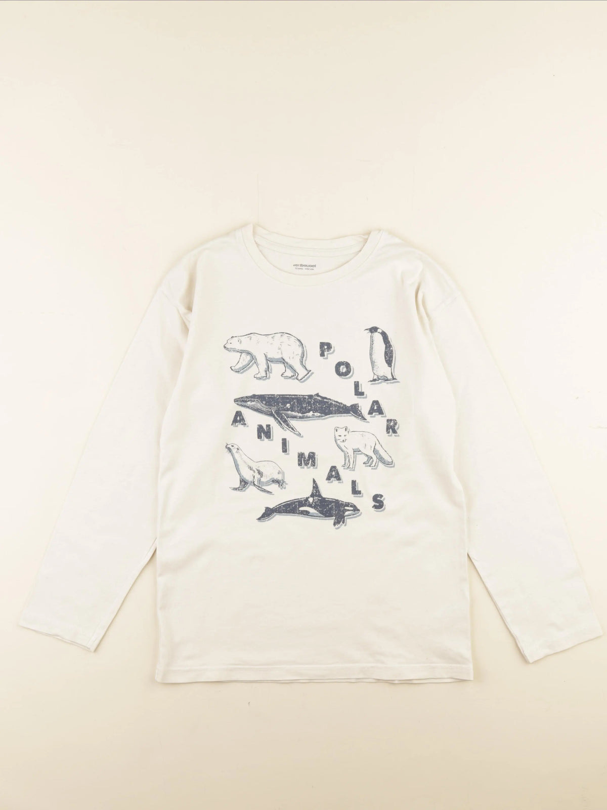 Vertbaudet - tee-shirt beige - 12 ans