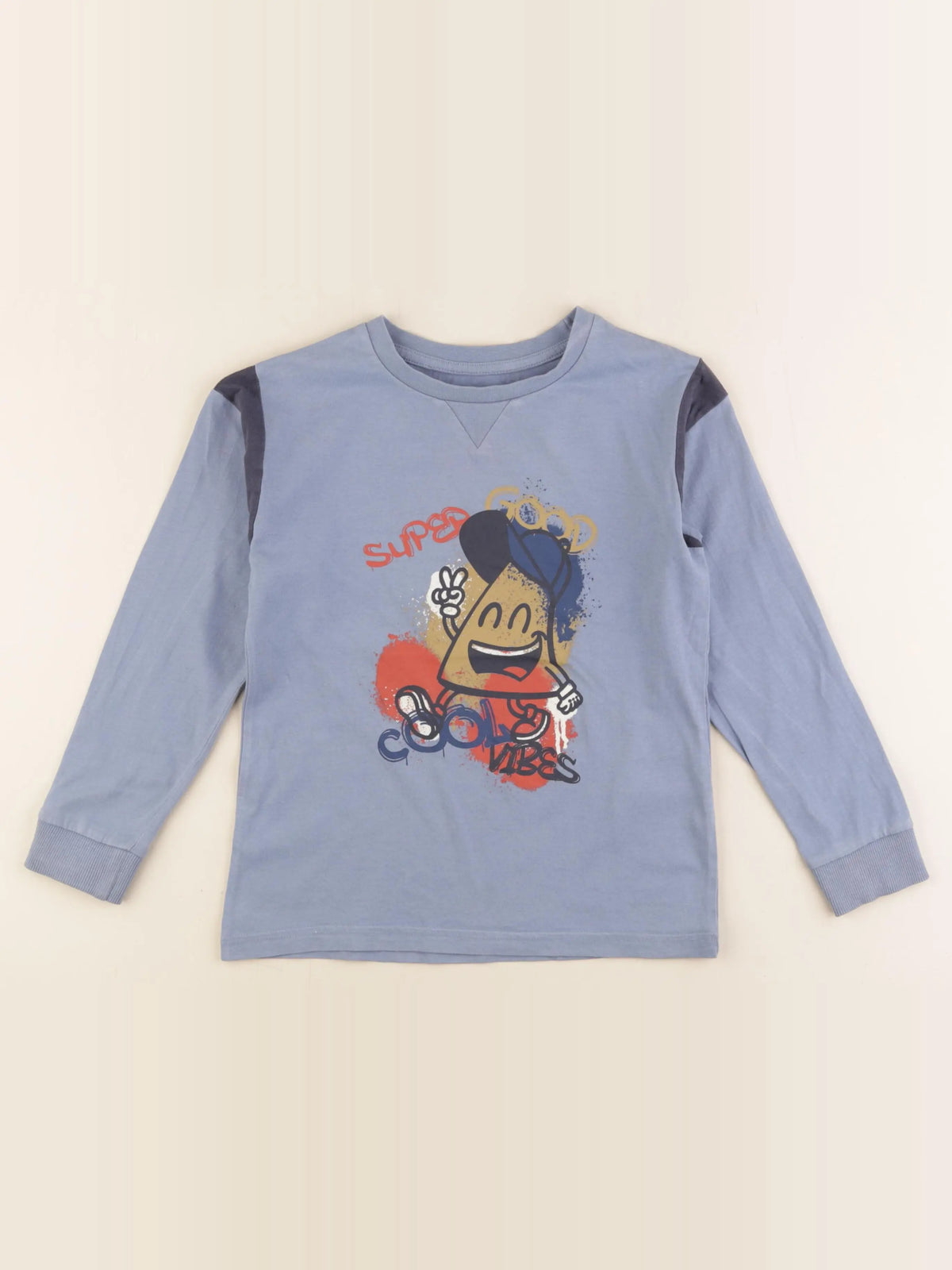 Vertbaudet - tee-shirt bleu - 8 ans