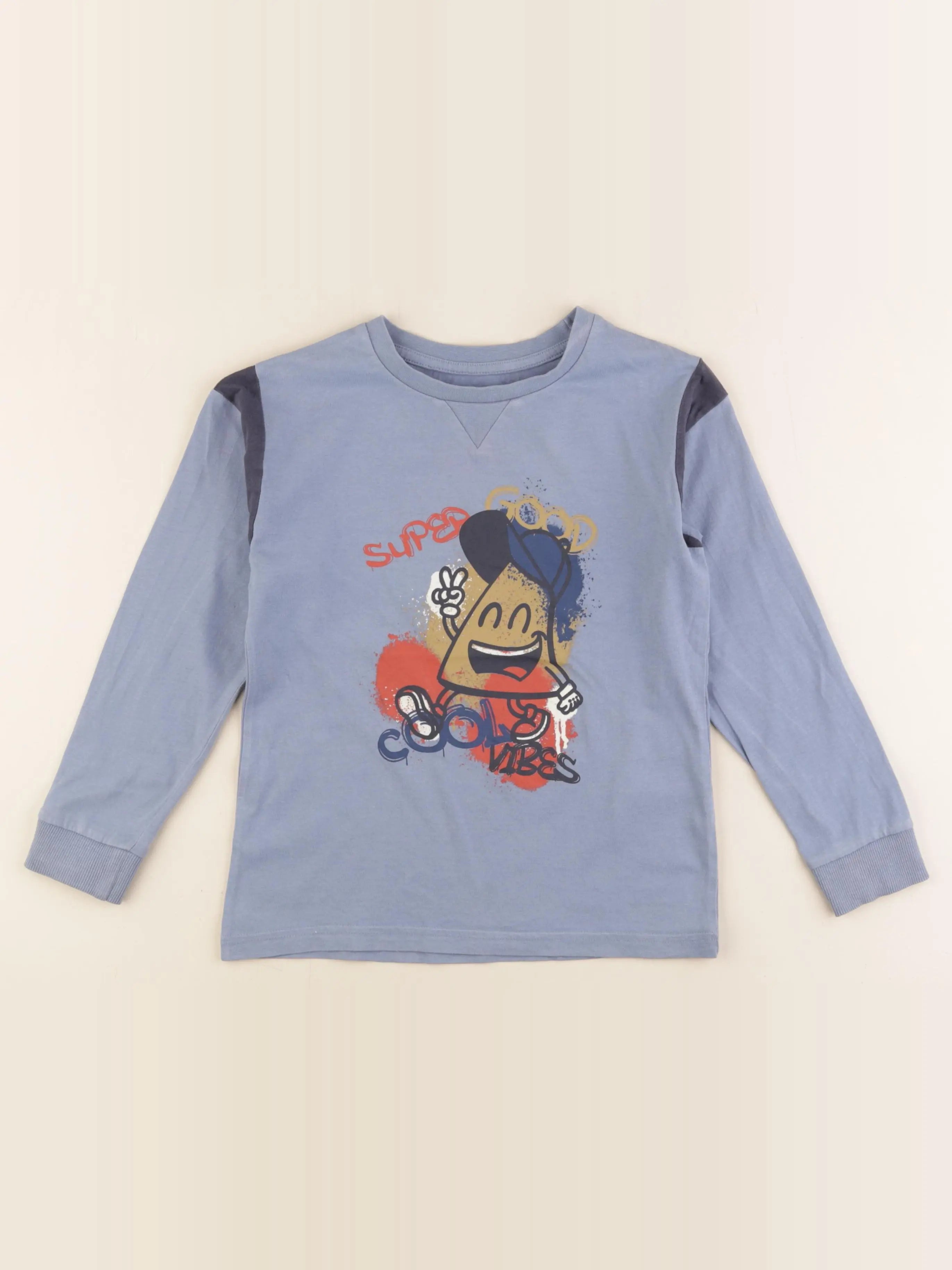 Vertbaudet - tee-shirt bleu - 8 ans