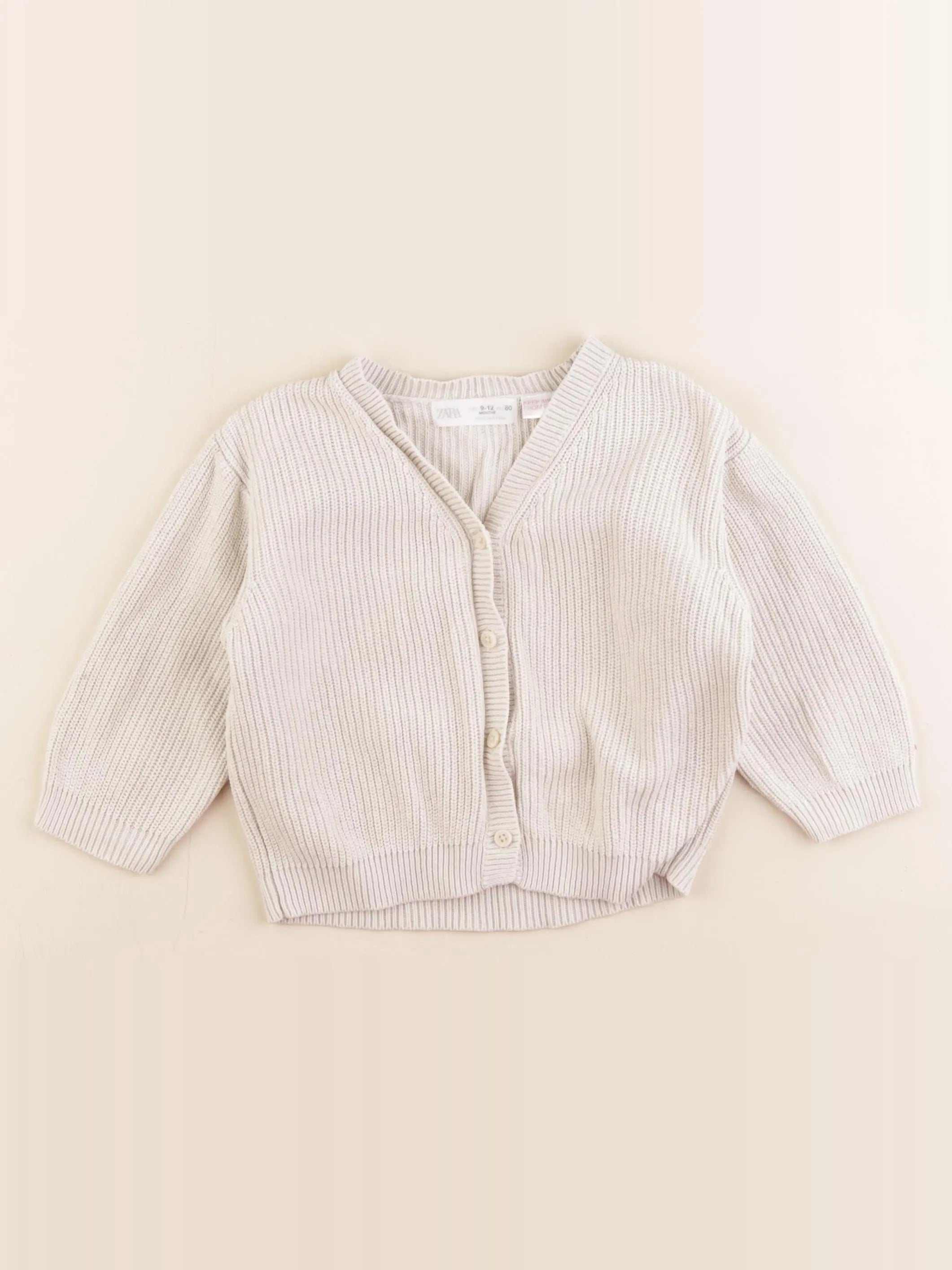 Zara - gilet beige - 9/12 mois