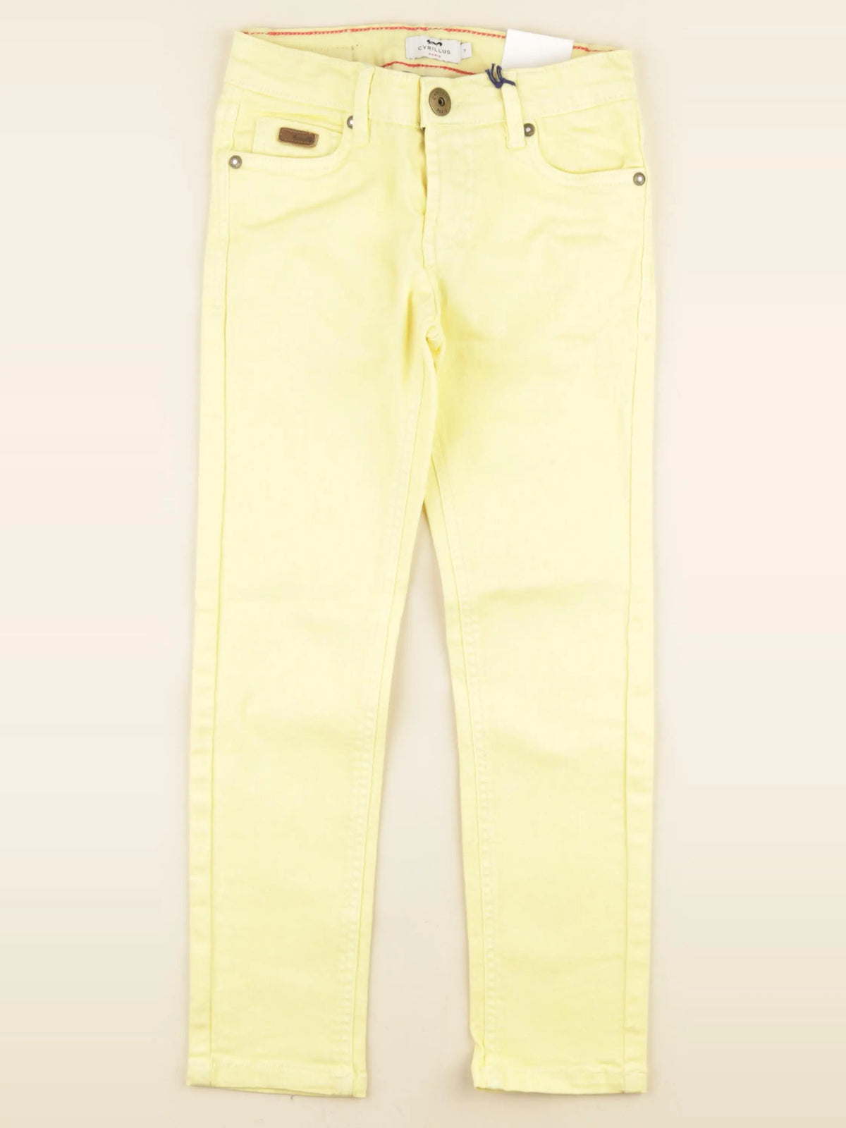 Cyrillus - jean bleu, jaune - 7 ans