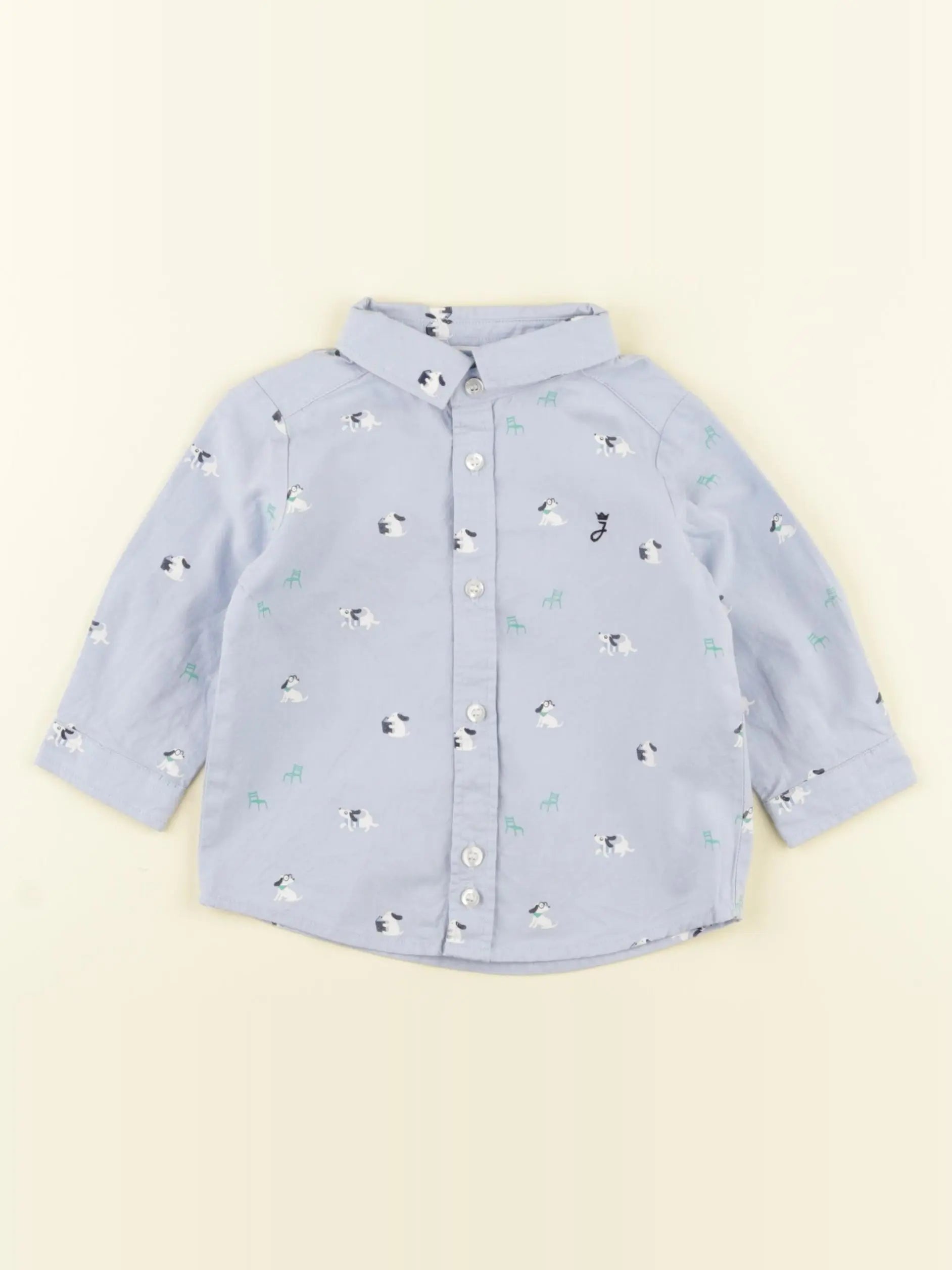 Jacadi - chemise bleu - 6 mois