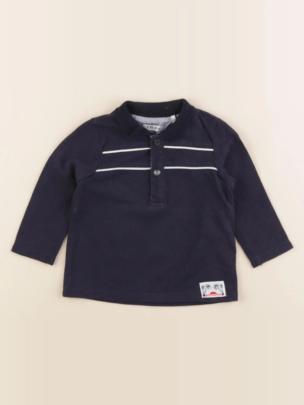 IKKS - polo imprimé au dos bleu - 6 mois