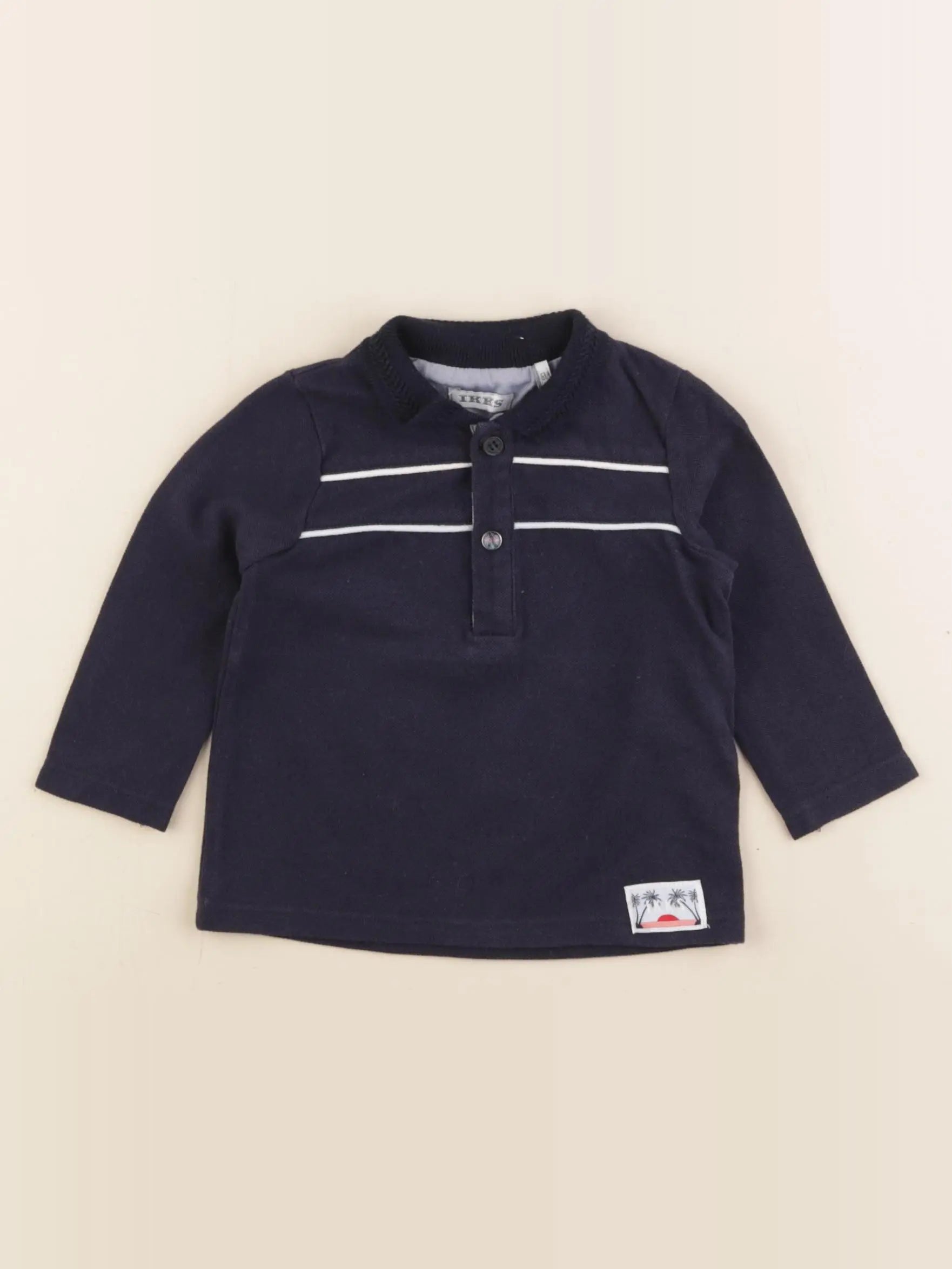 IKKS - polo imprimé au dos bleu - 6 mois